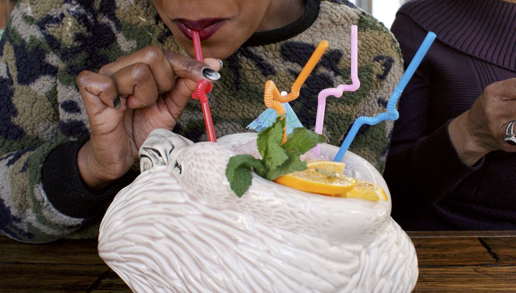 a flamingo punchbowl 