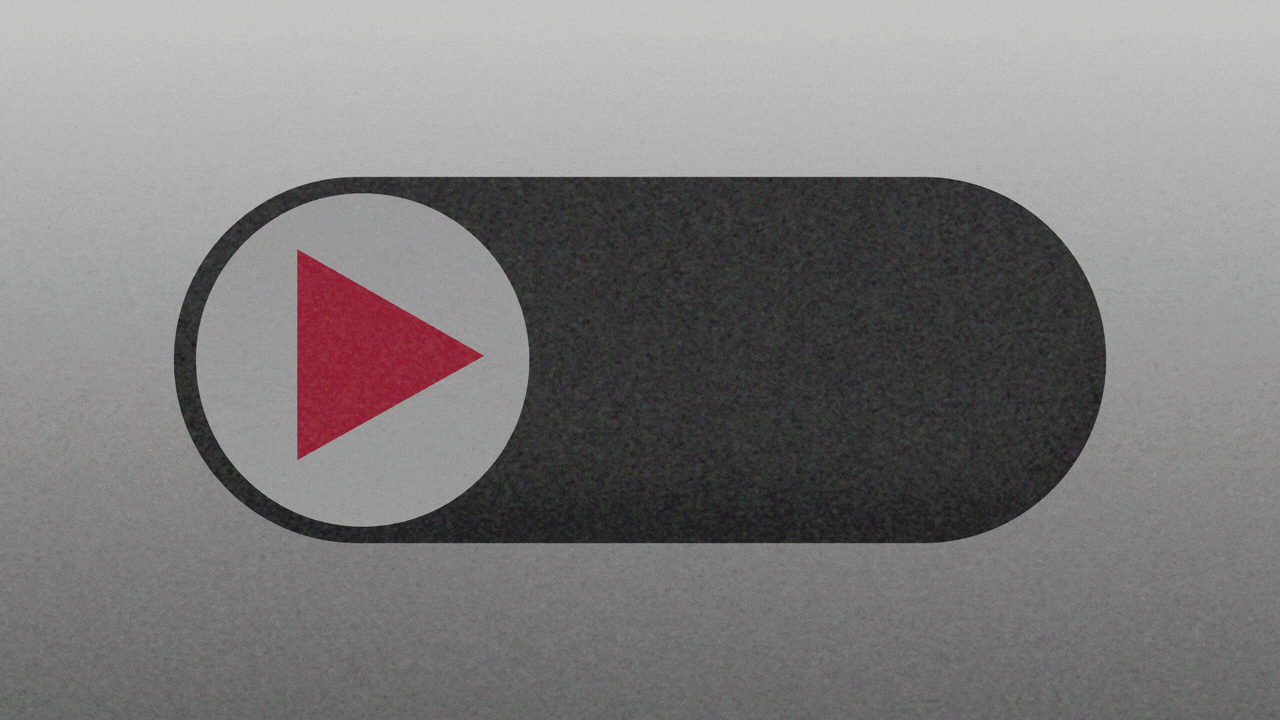 Animated illustration of a website toggle button, with a play arrow on the left side changing into a no symbol as it moves to the right side.