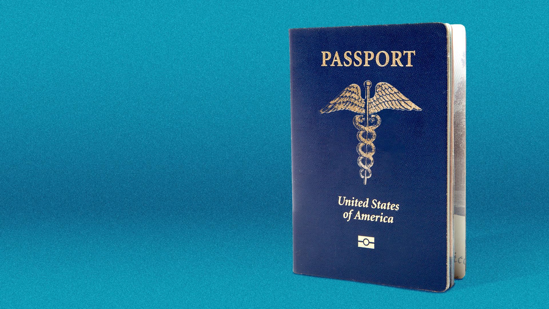 Passport with caduceus