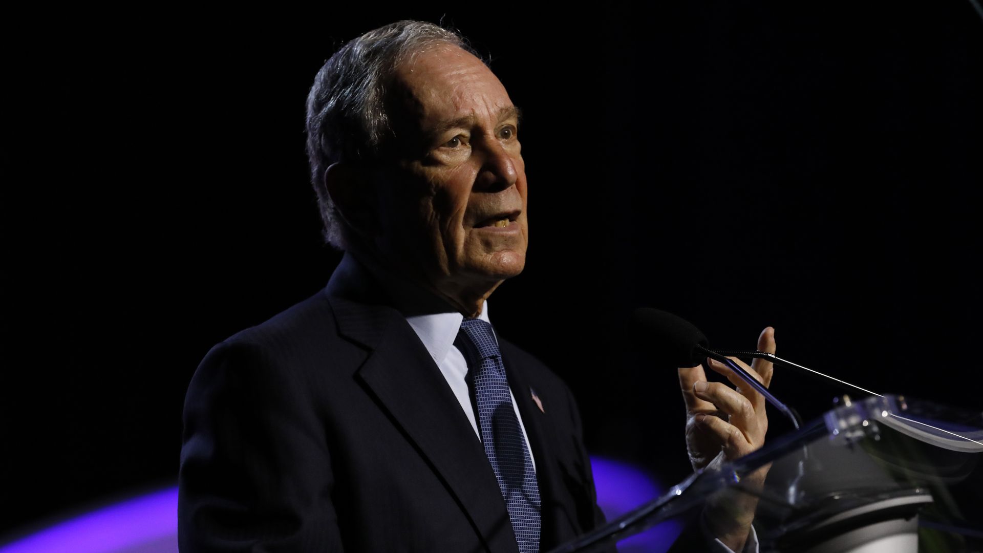  Michael Bloomberg, addresses the NAACP's 110th National Convention at Cobo Center on July 24, 2019 in Detroit, Michigan.