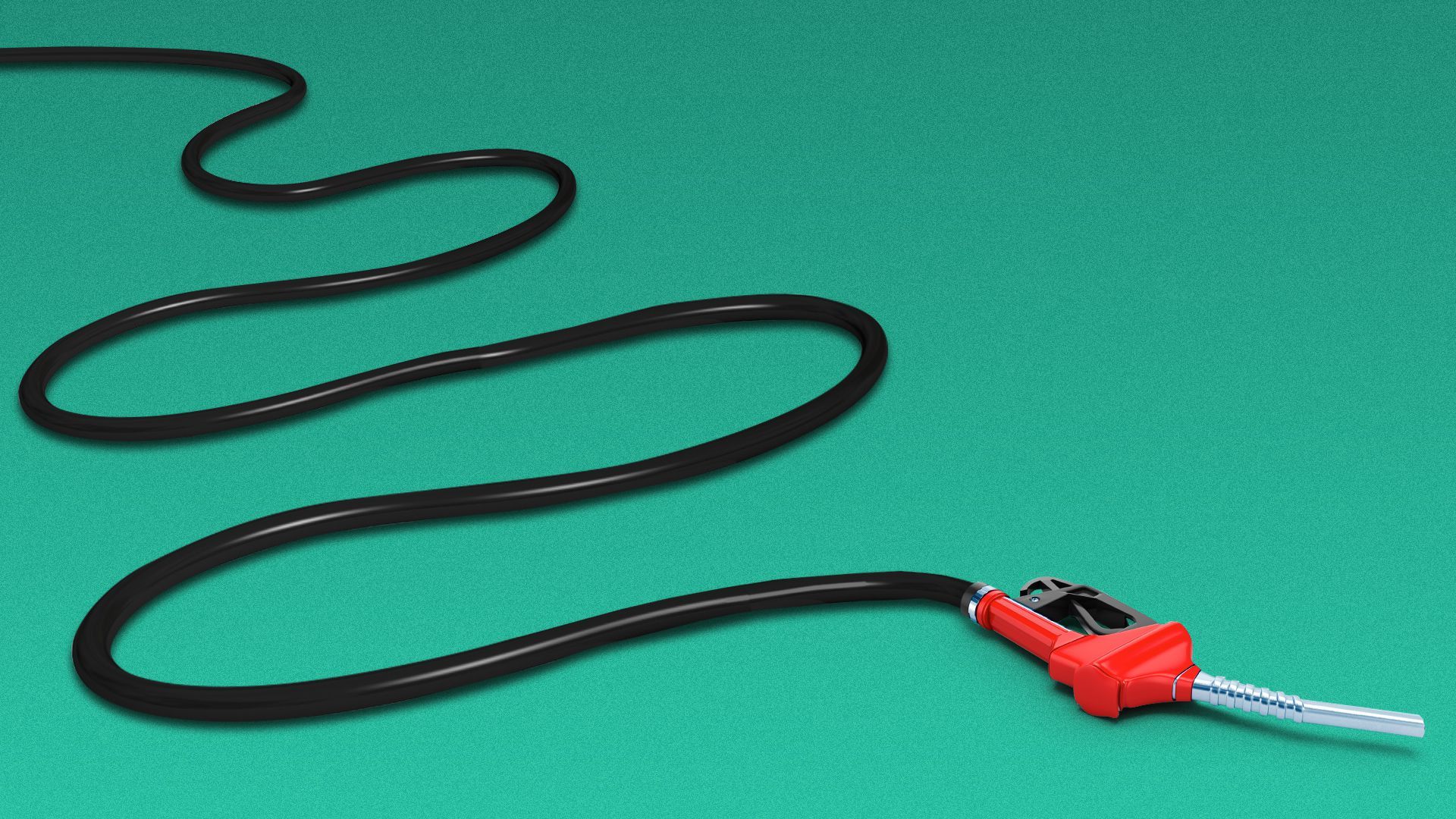 Illustration of a gas nozzle on the ground with a long tube. 