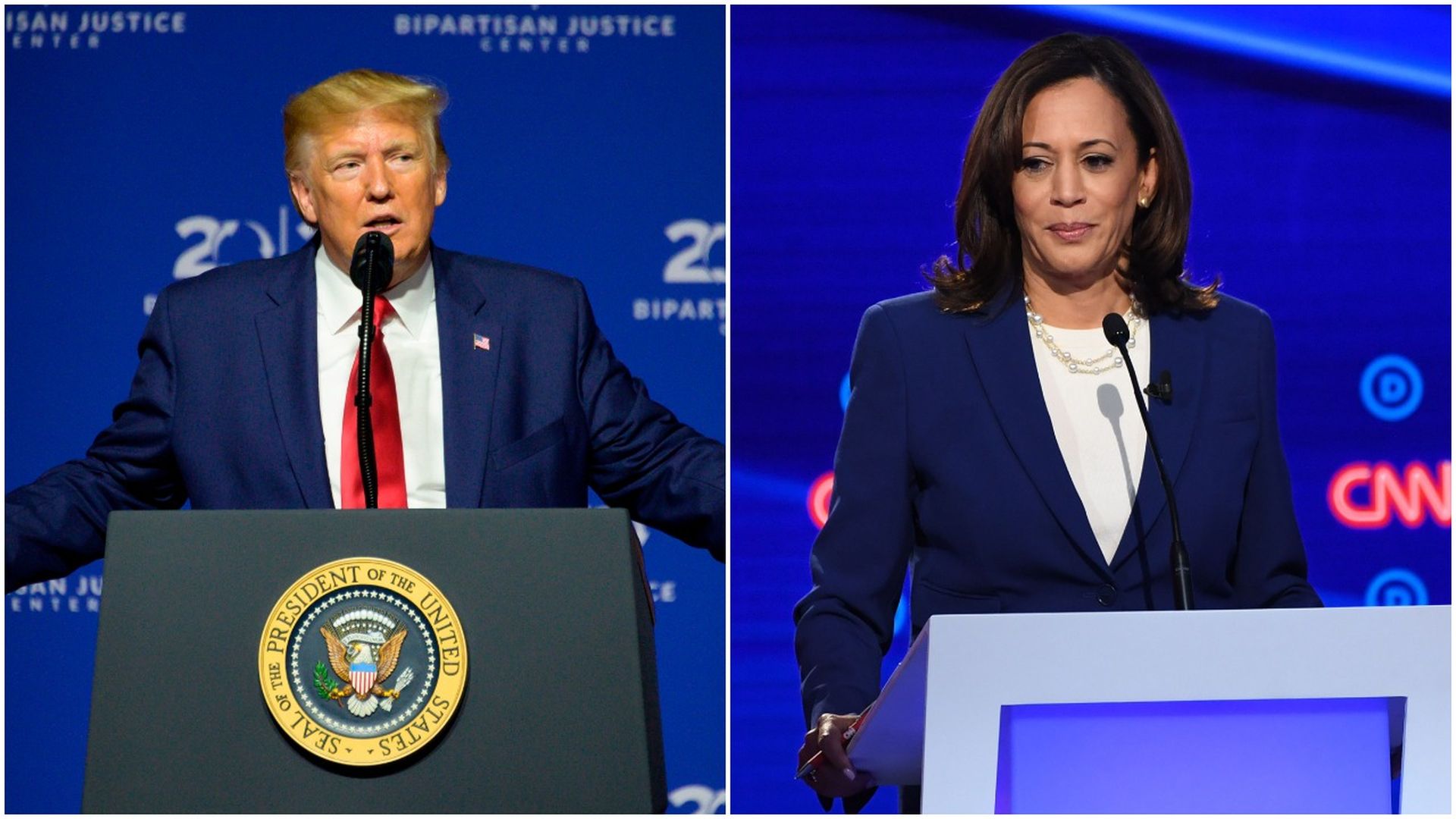 President Trump and Sen. Kamala Harris