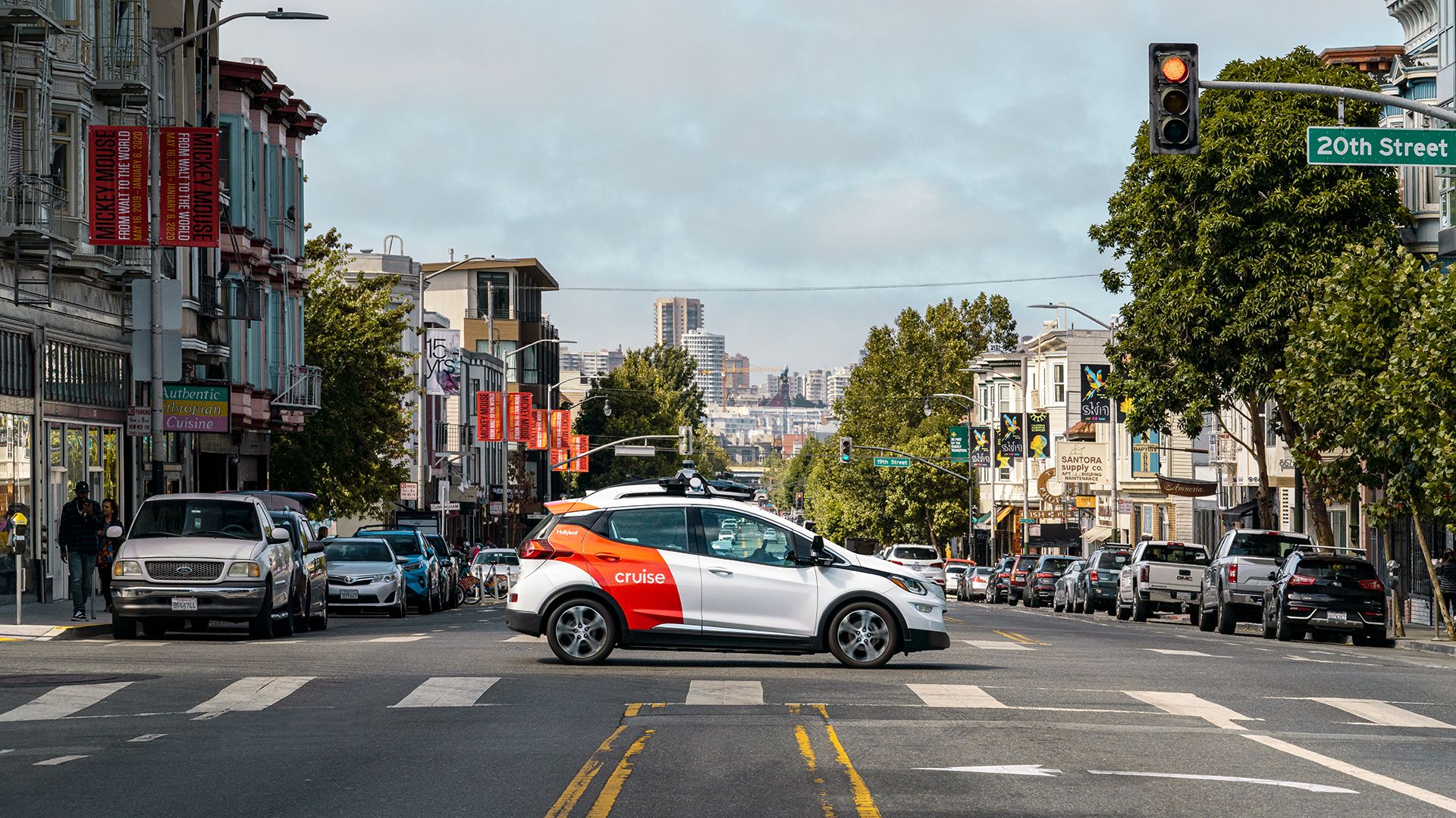 Image of Cruise's self-driving test car in San Francisco