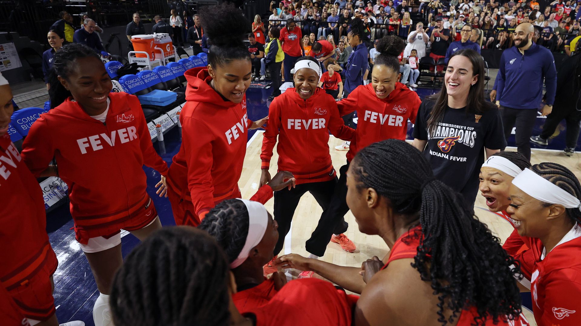 The Indiana Fever before their game on Sept. 7