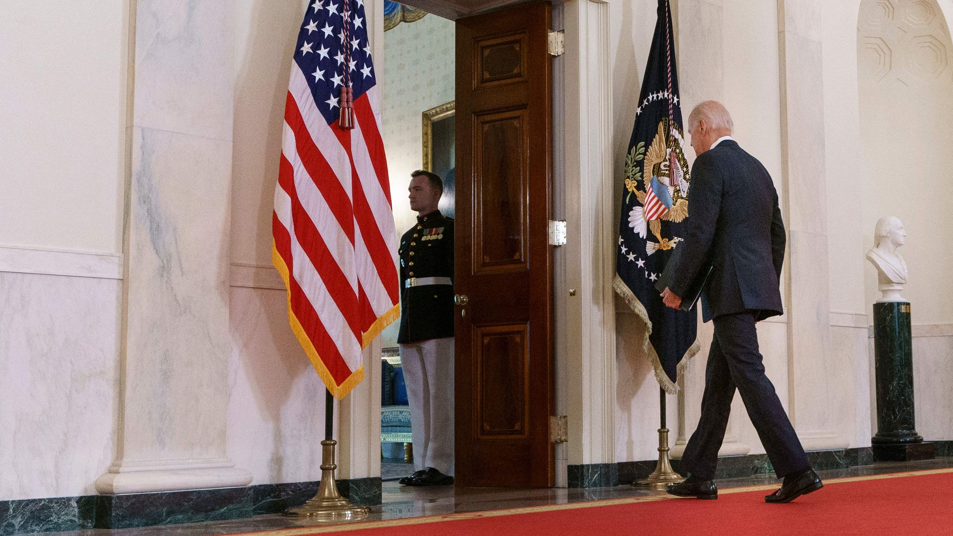 Biden leaves a speech about the Supreme Court