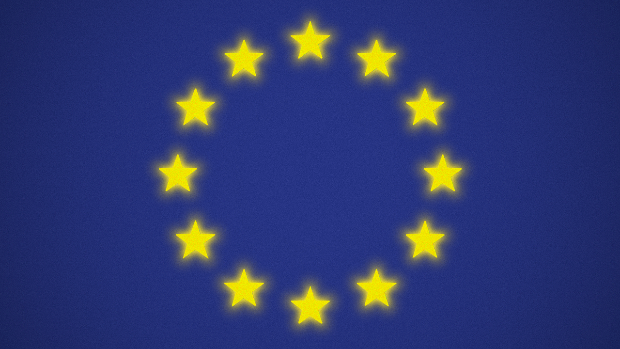 Animated illustration of the EU symbol gradually going dark.