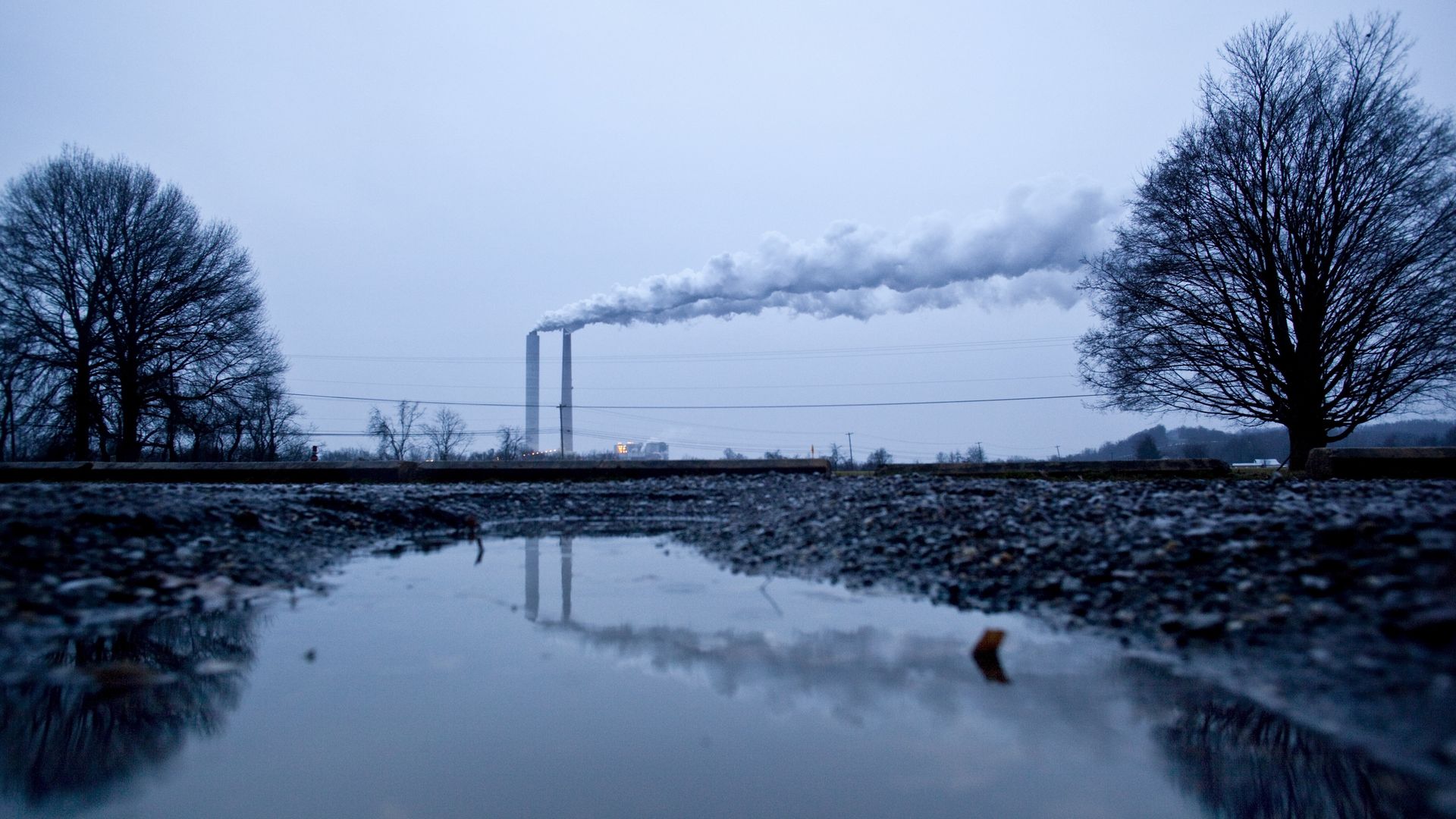 The stacks from the Gavin coal burning power plant tower over the landscape on February 4, 2012 in Cheshire, Ohio.
