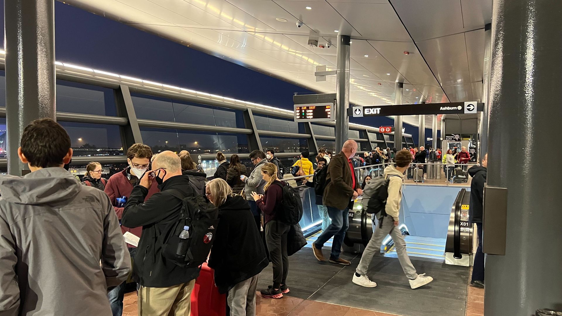 Passengers wait to ride the Metro's Silver Line