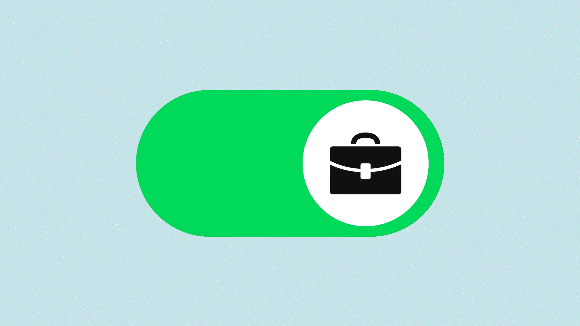 Illustration of a switch with a briefcase icon, switching from on to off.