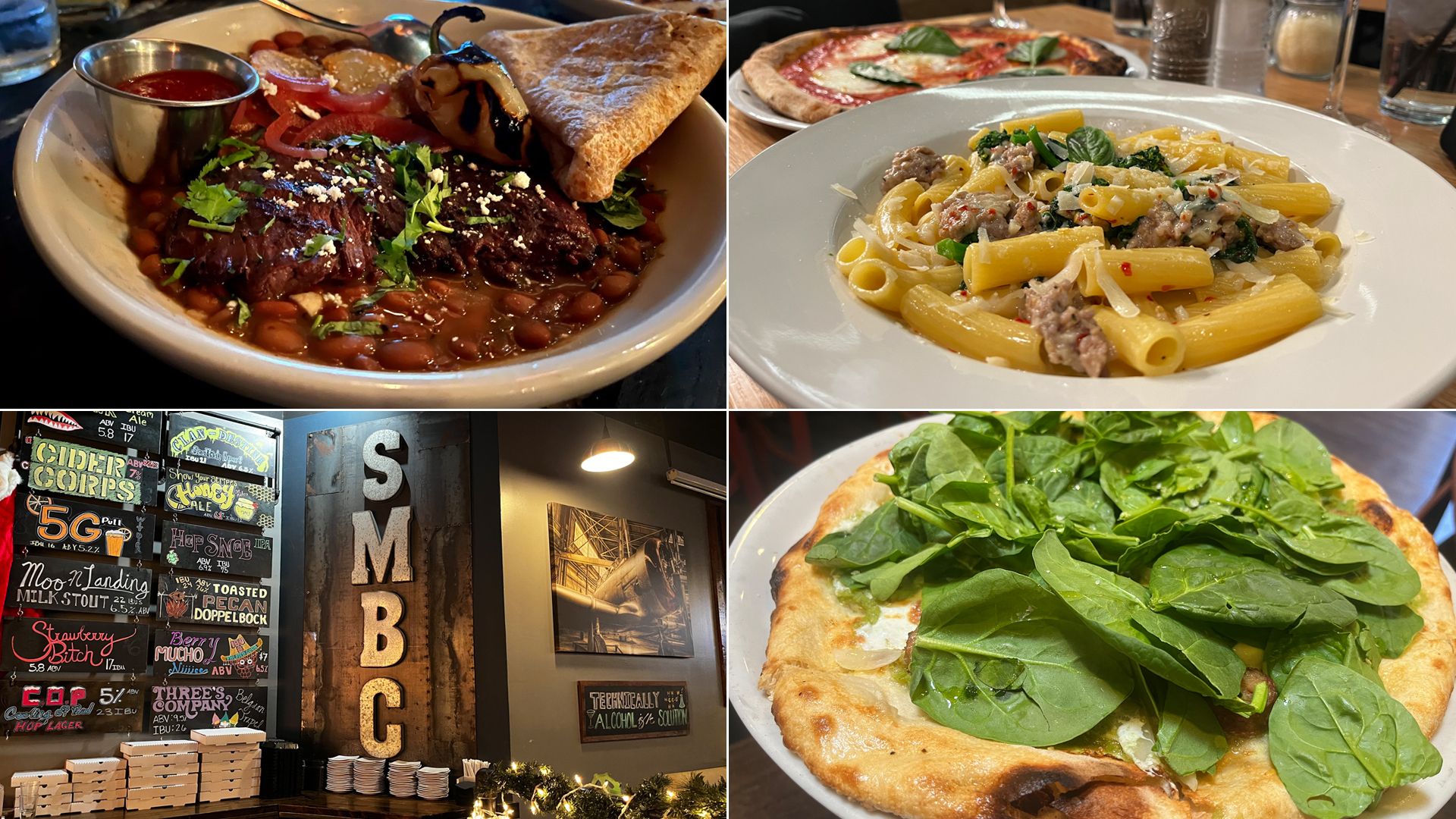 Four restaurant photos. 