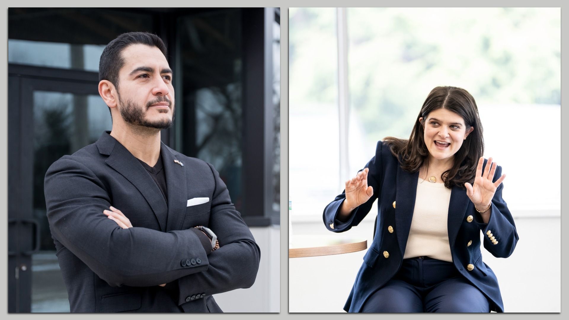 Democratic U.S. Senate candidates Abdul El-Sayed, left, and U.S. Rep. Haley Stevens.