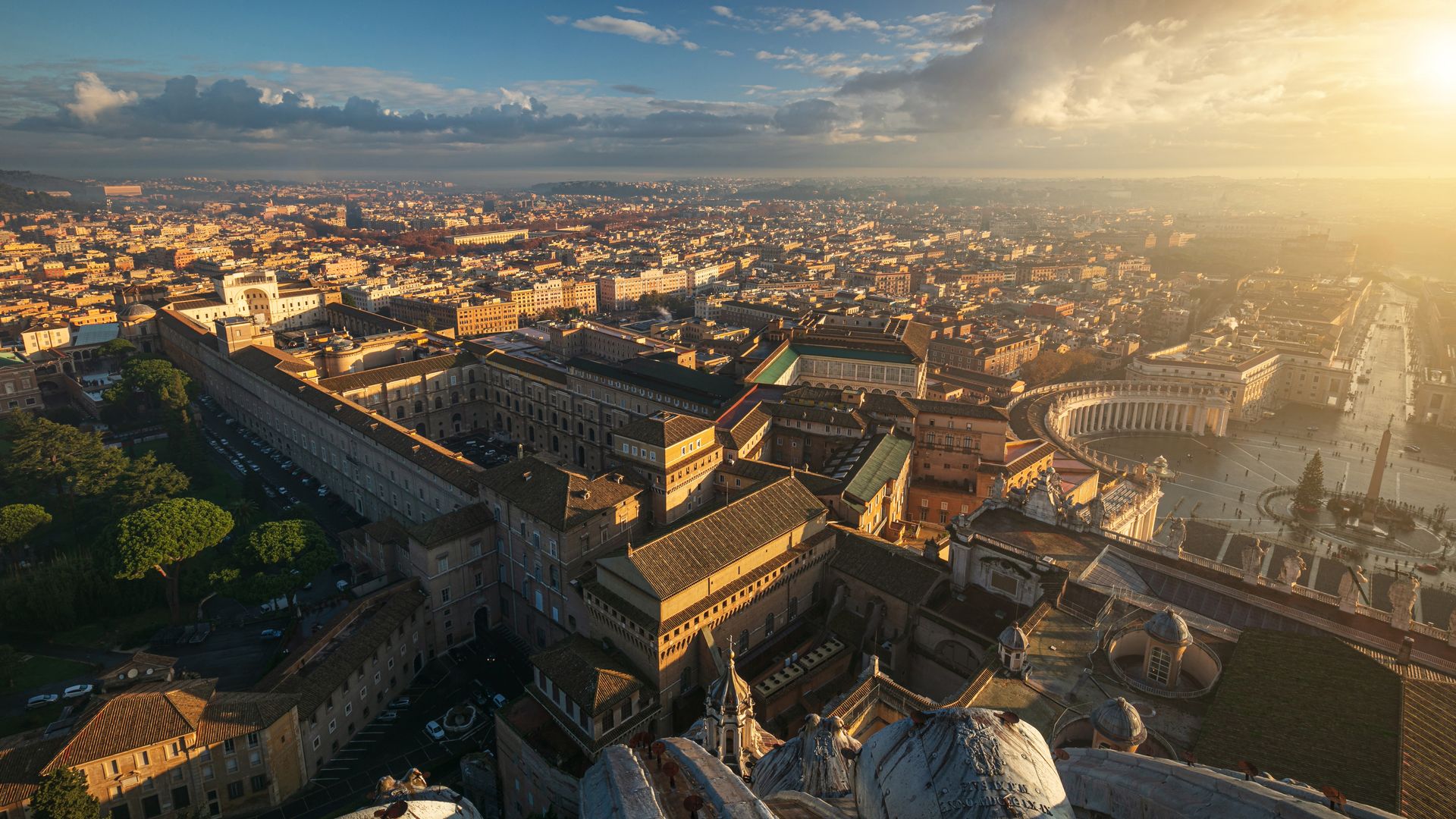 A bird's eye view of Rome.