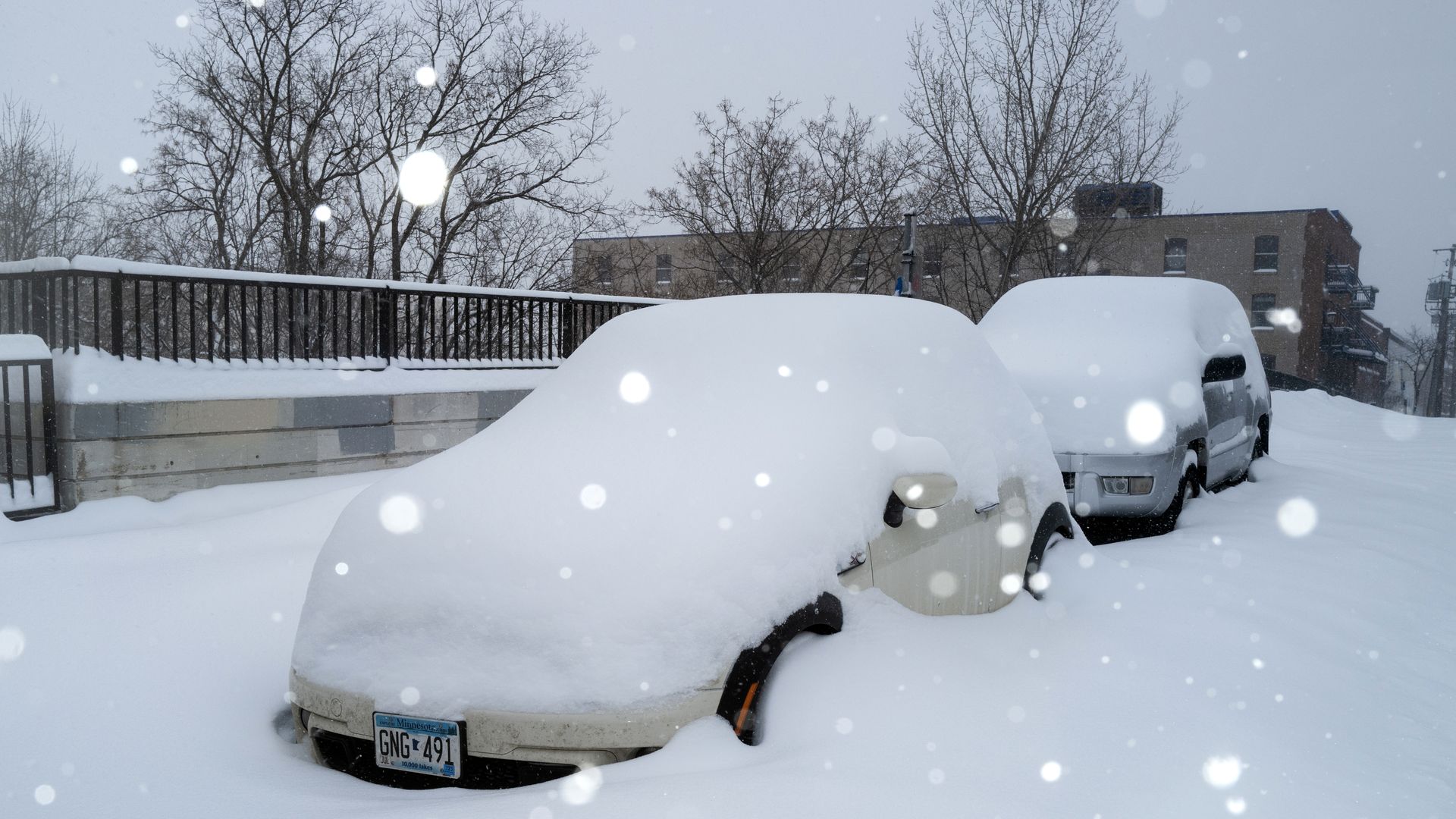 cars parked in minneapolis covered in snow