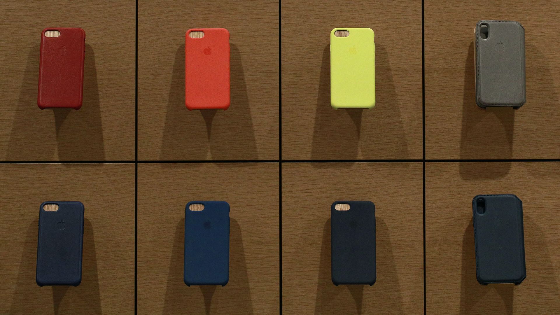 Phone cases at an Apple Store