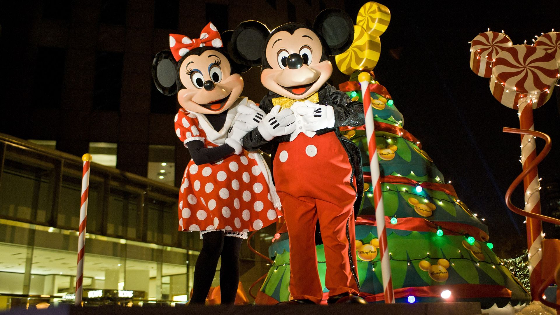 Mickey and Minnie Mouse.