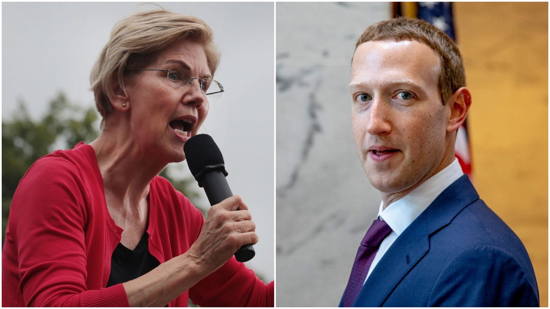 Elizabeth Warren and Mark zuckerberg