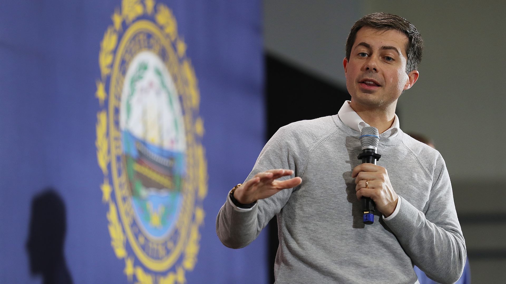 Democratic presidential candidate South Bend, Indiana Mayor Pete Buttigieg speaks during a town hall event at the Walpole Middle School on November 10, 2019 in Walpole, New Hampshire.