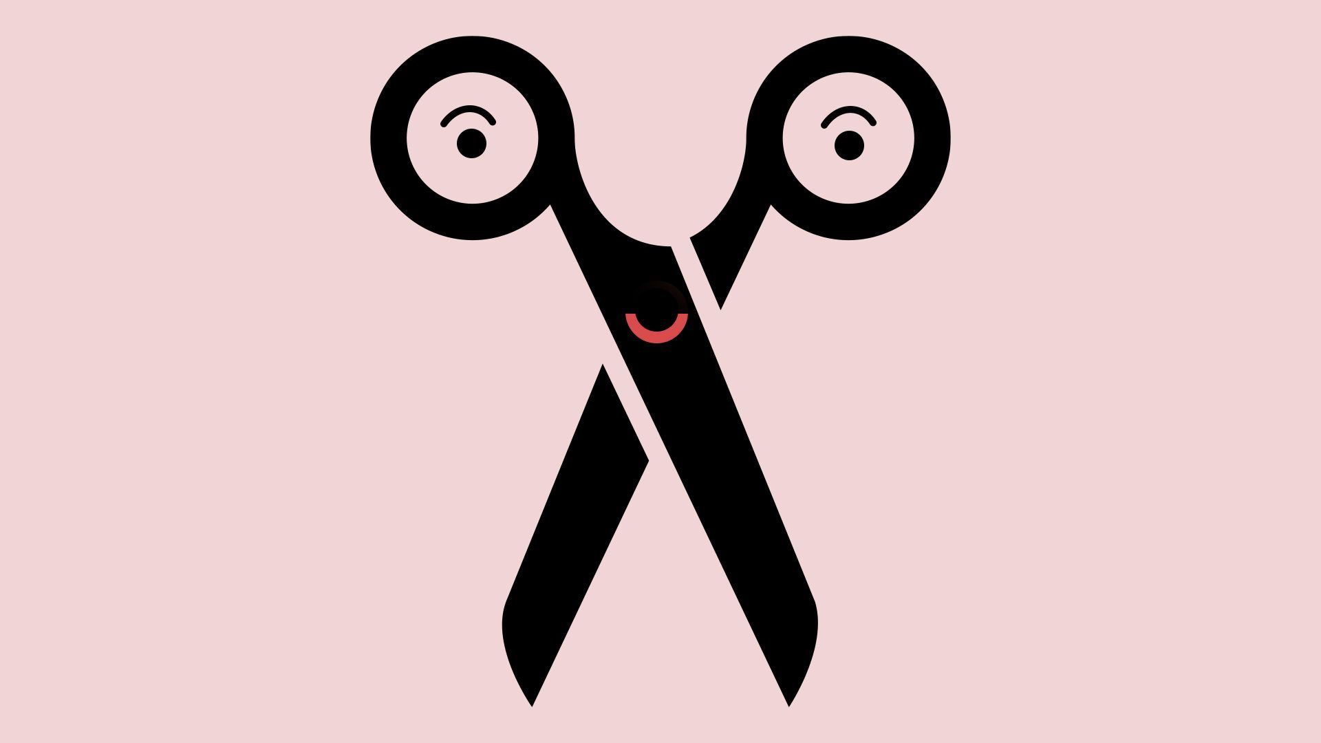 Illustration of a smiling scissors.