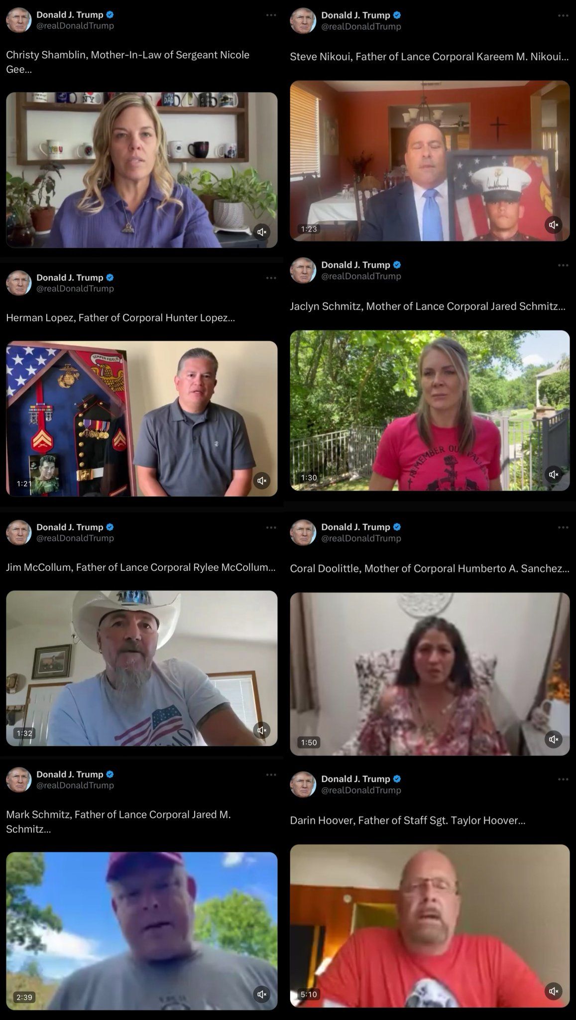Composite of statements by Gold Star families
