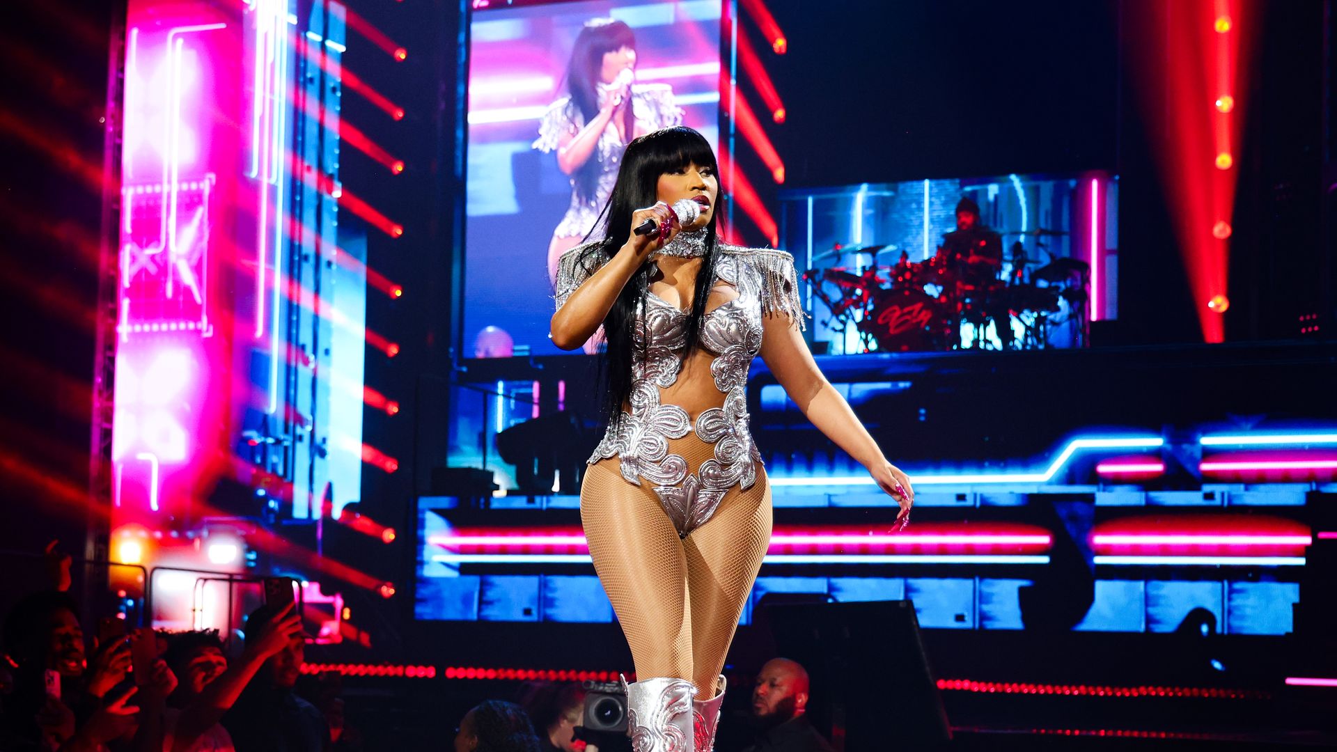 Nicki Minaj performing.