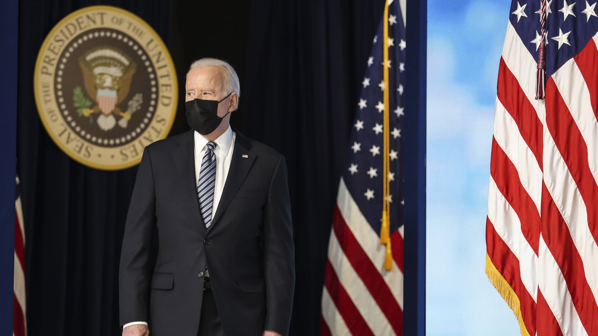 President Biden is seen arriving at a White House event on Wednesday.