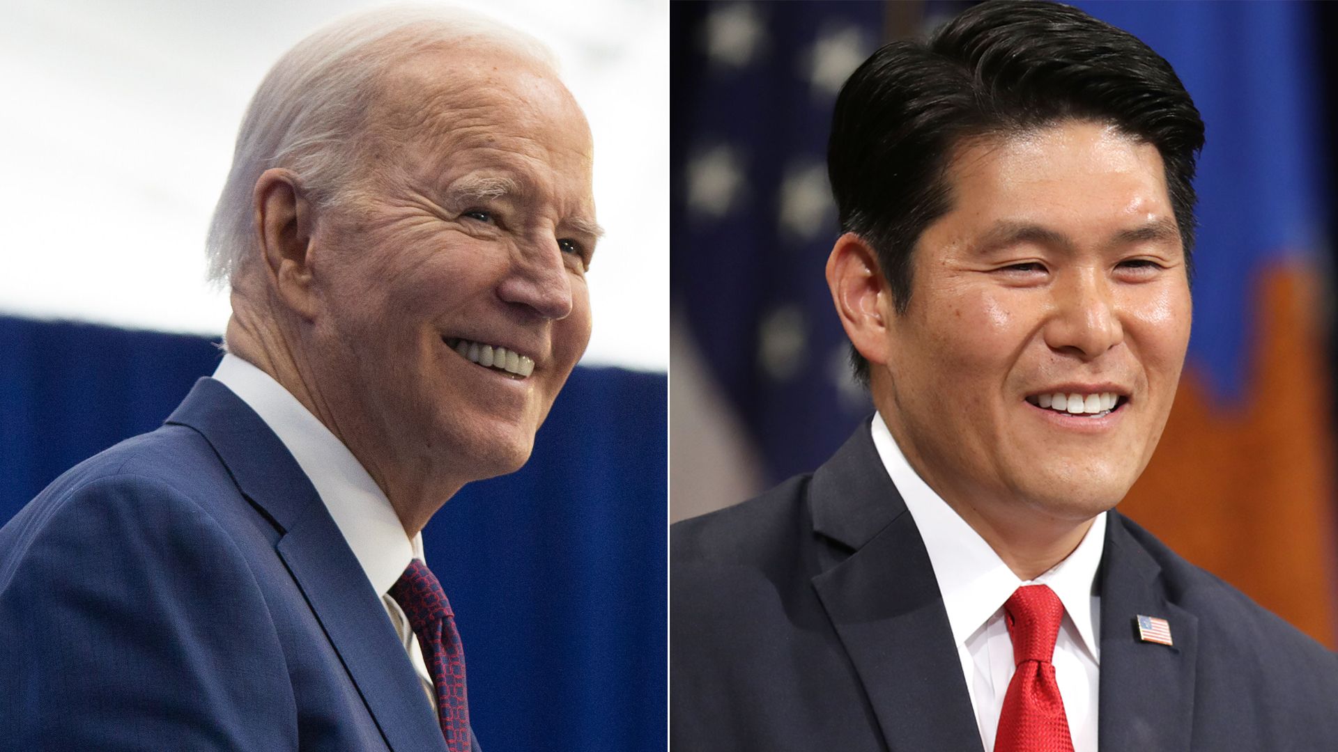 President Biden on the left, special counsel Robert Hur on the right.