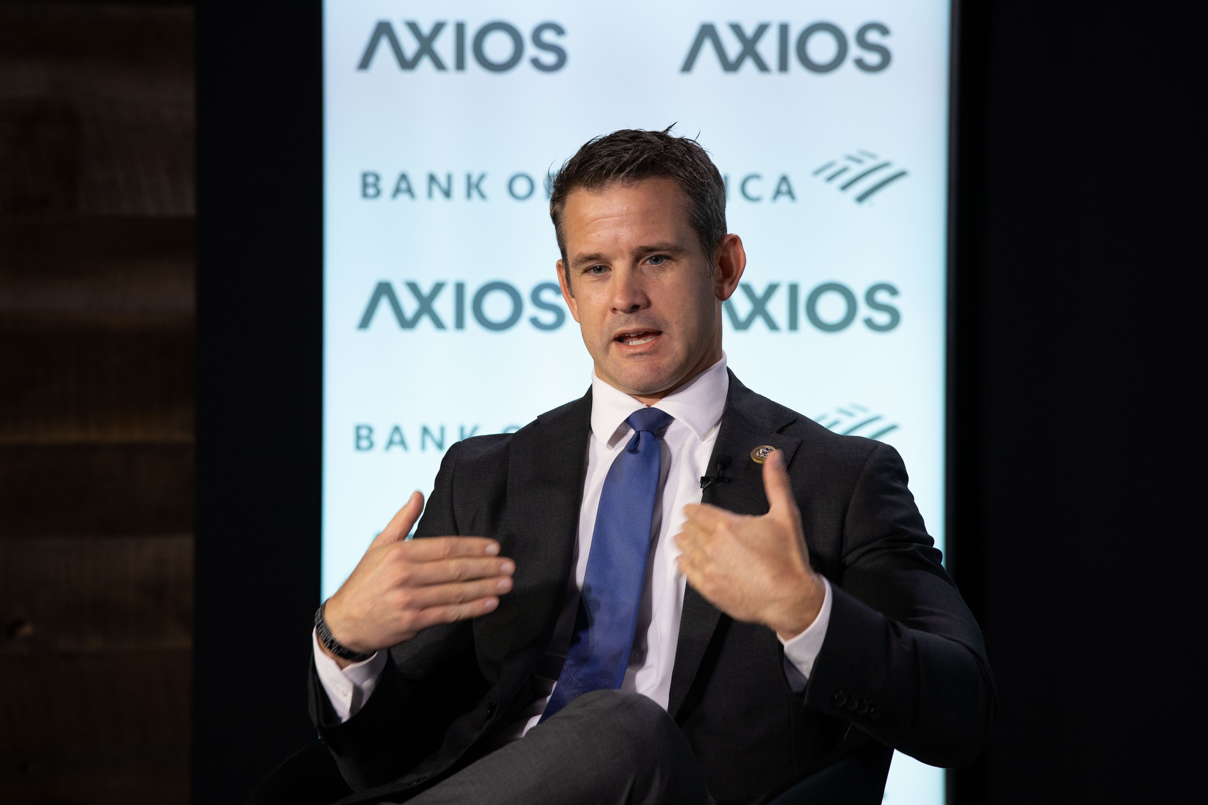 Rep. Adam Kinzinger on the Axios stage.
