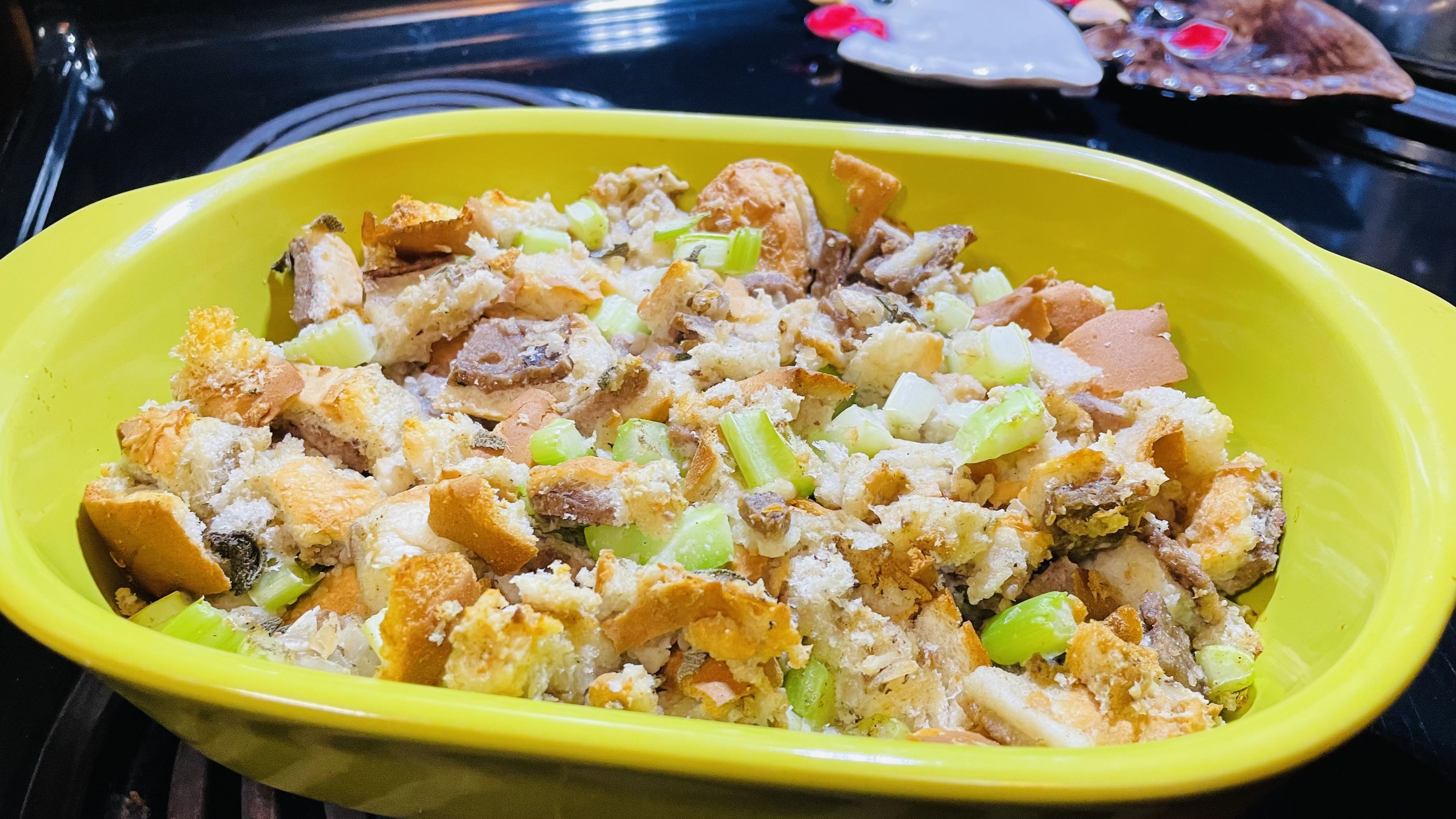 A photo of White Castle stuffing.