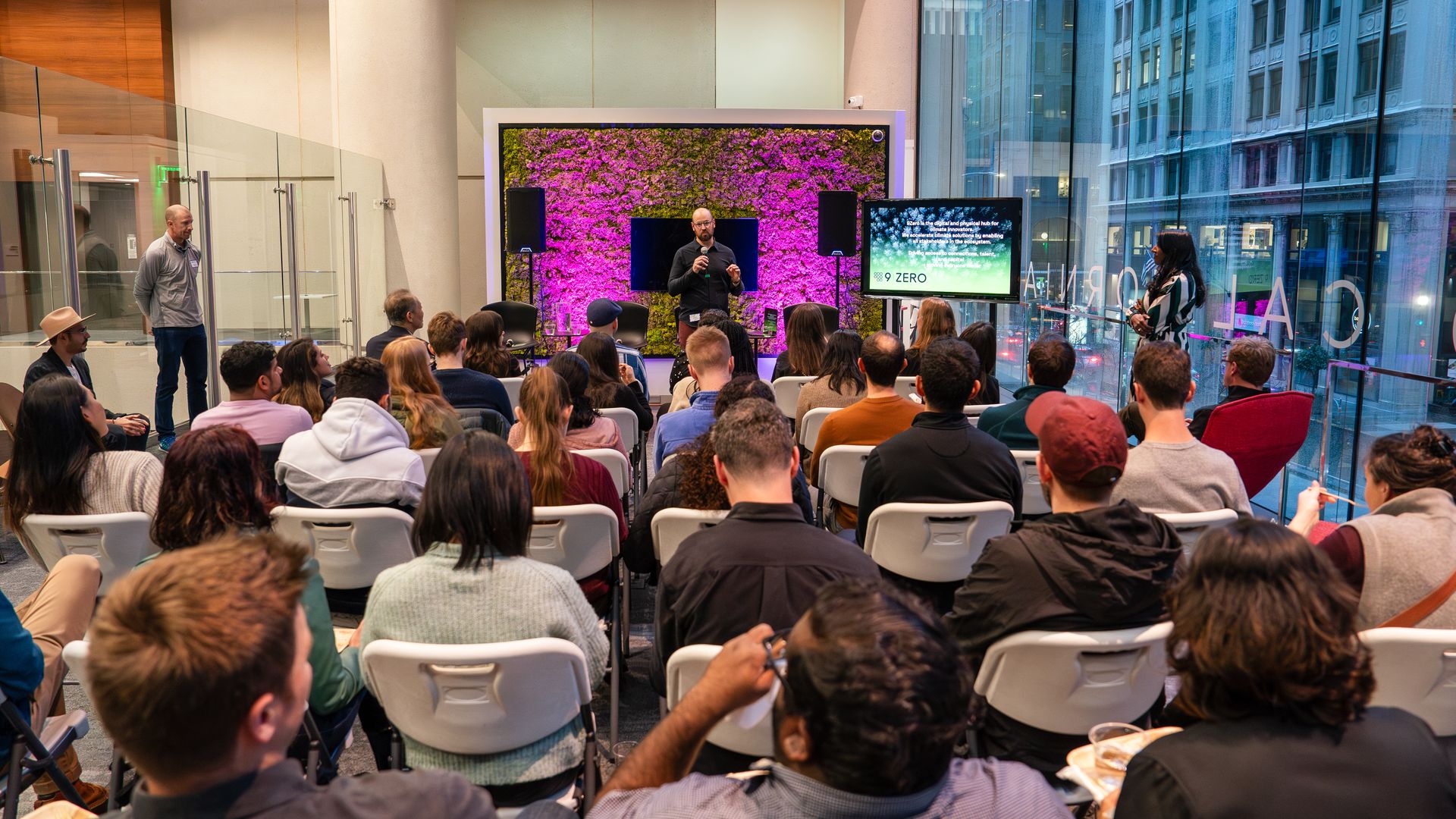 A group of climate tech entrepreneurs gathered at 9Zero's Climate Innovation Hub in San Francisco.