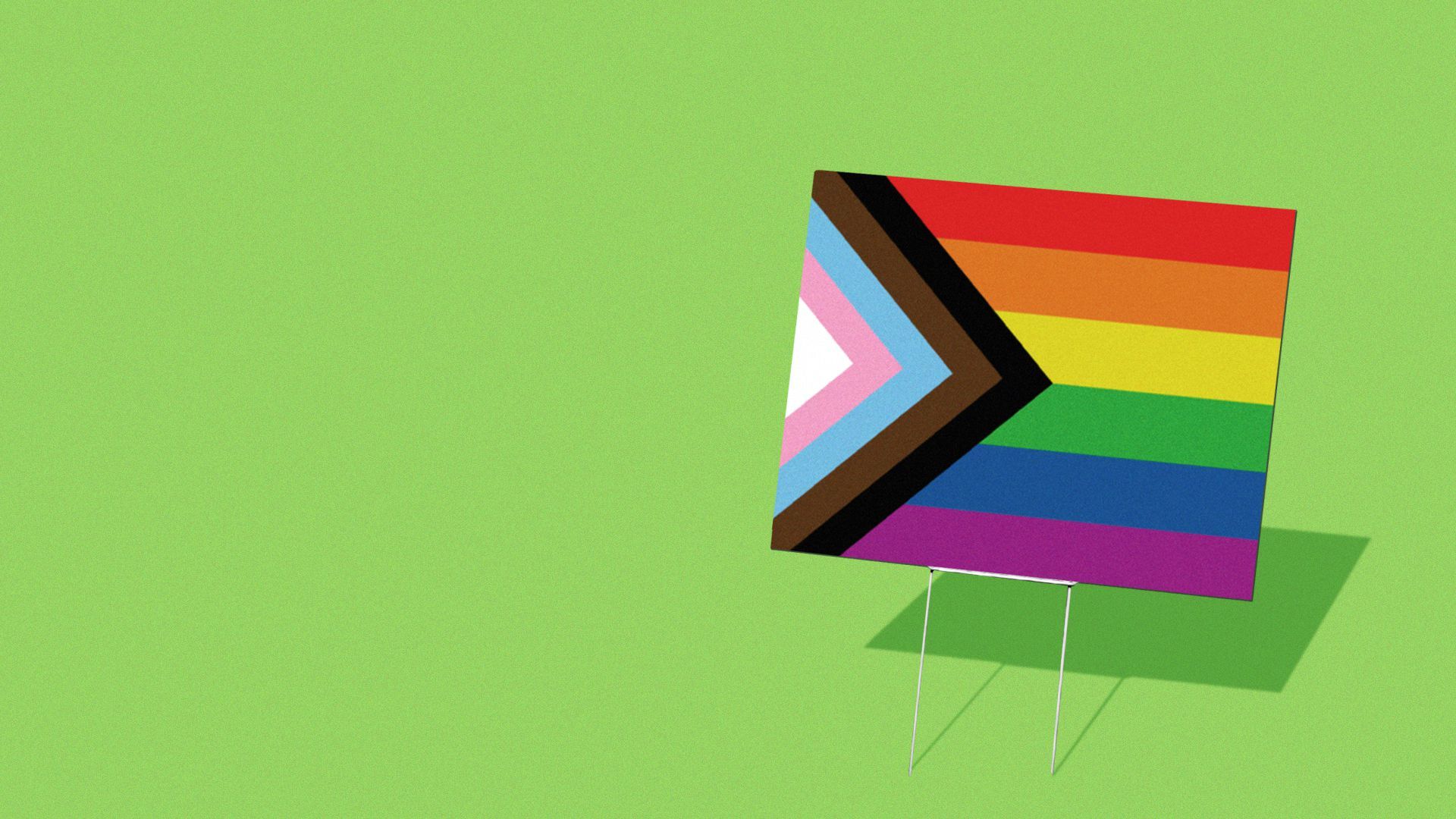 Illustration of a pride flag yard sign