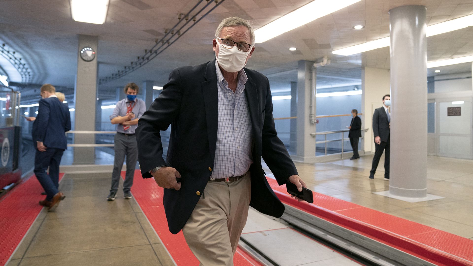 Sen. Richard Burr (R-NC) walking through the Senate Subway in the U.S. Capitol in December 2020.