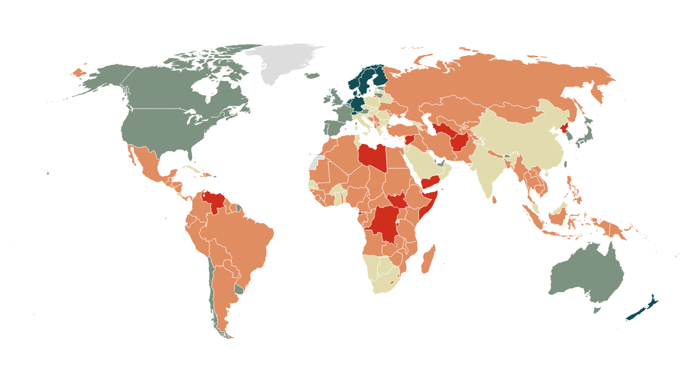 Mapped The world's most and least corrupt countries