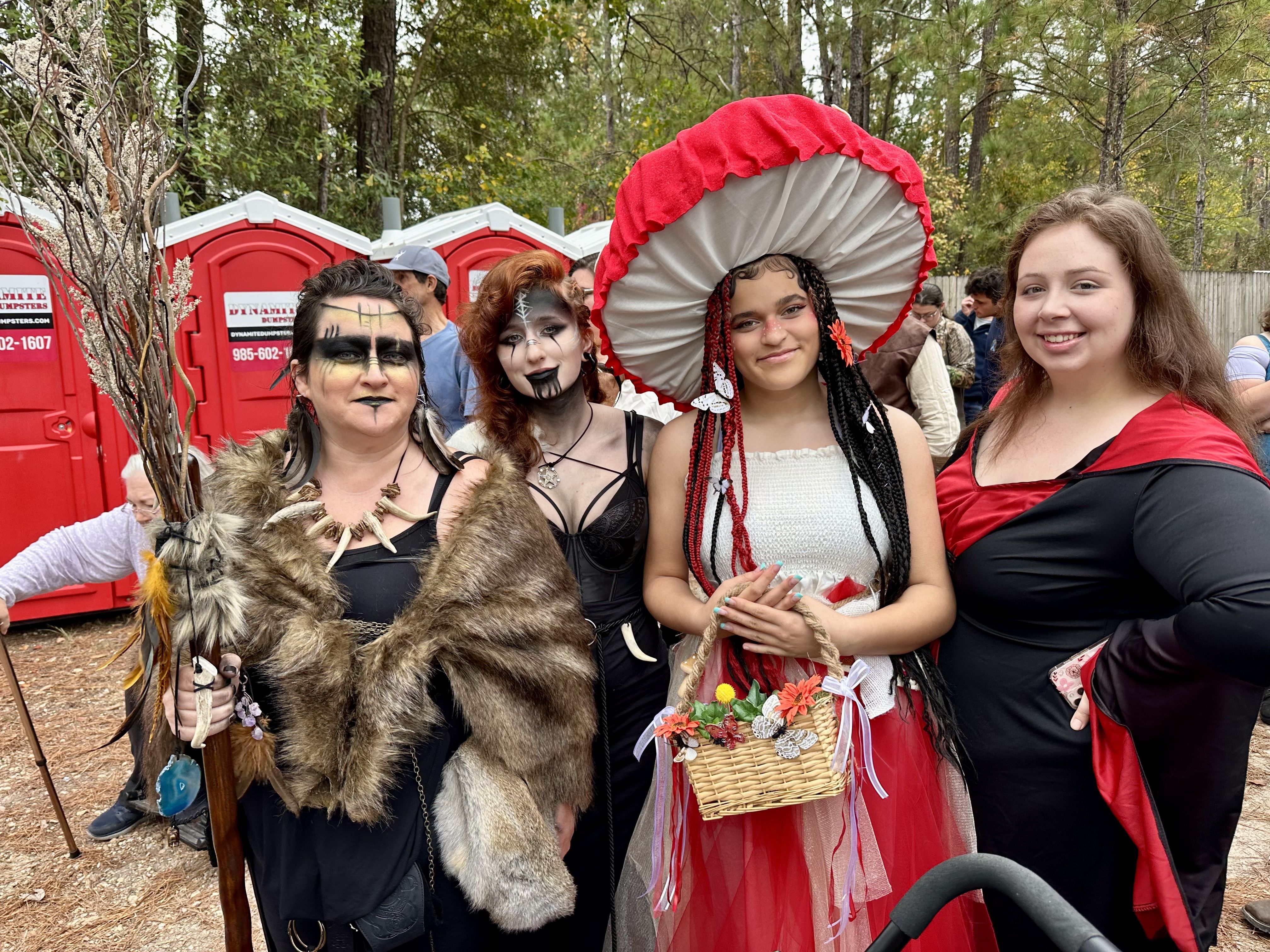 Photo shows costumes at the ren fest.