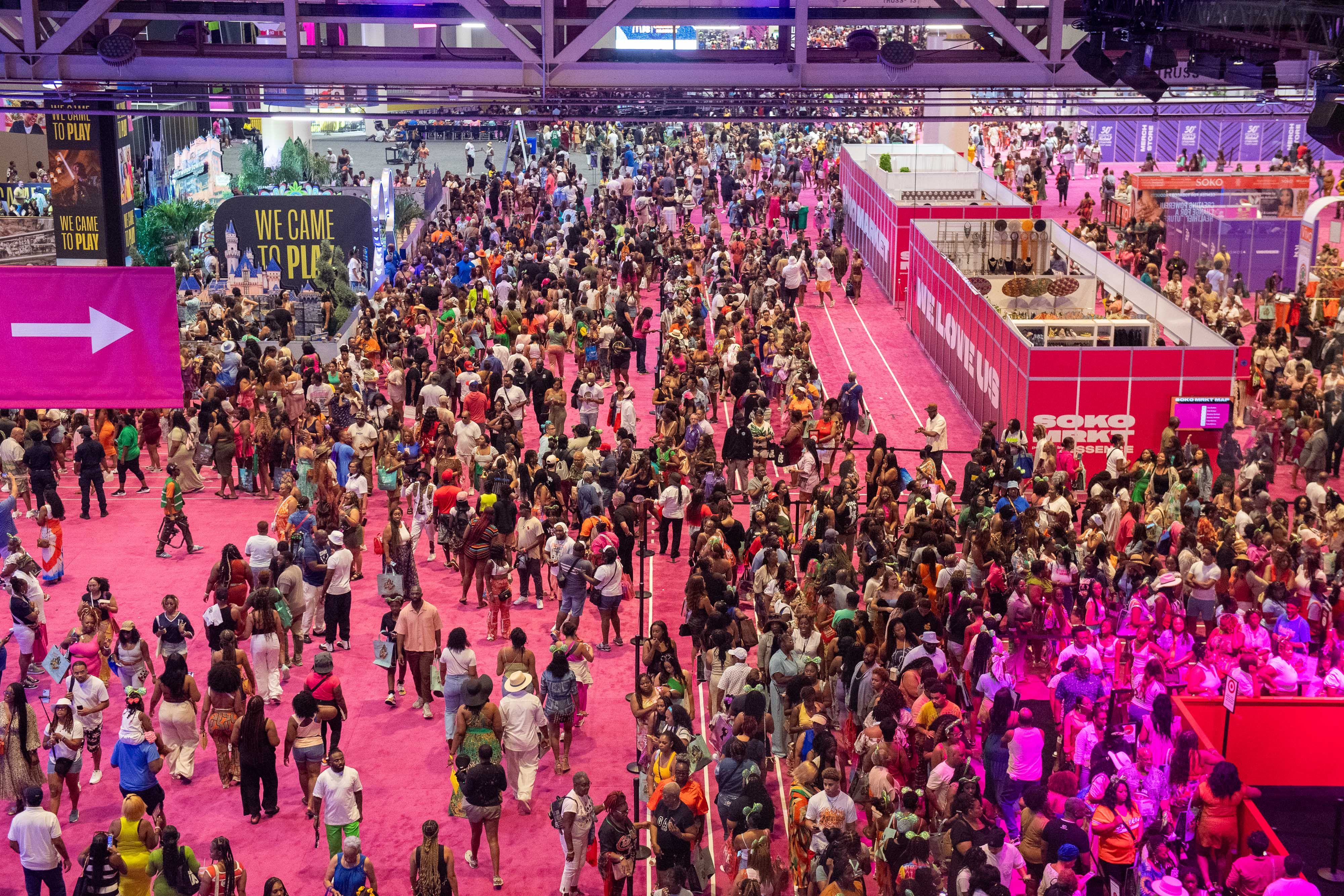 Photo shows people inside the convention center at Essence.