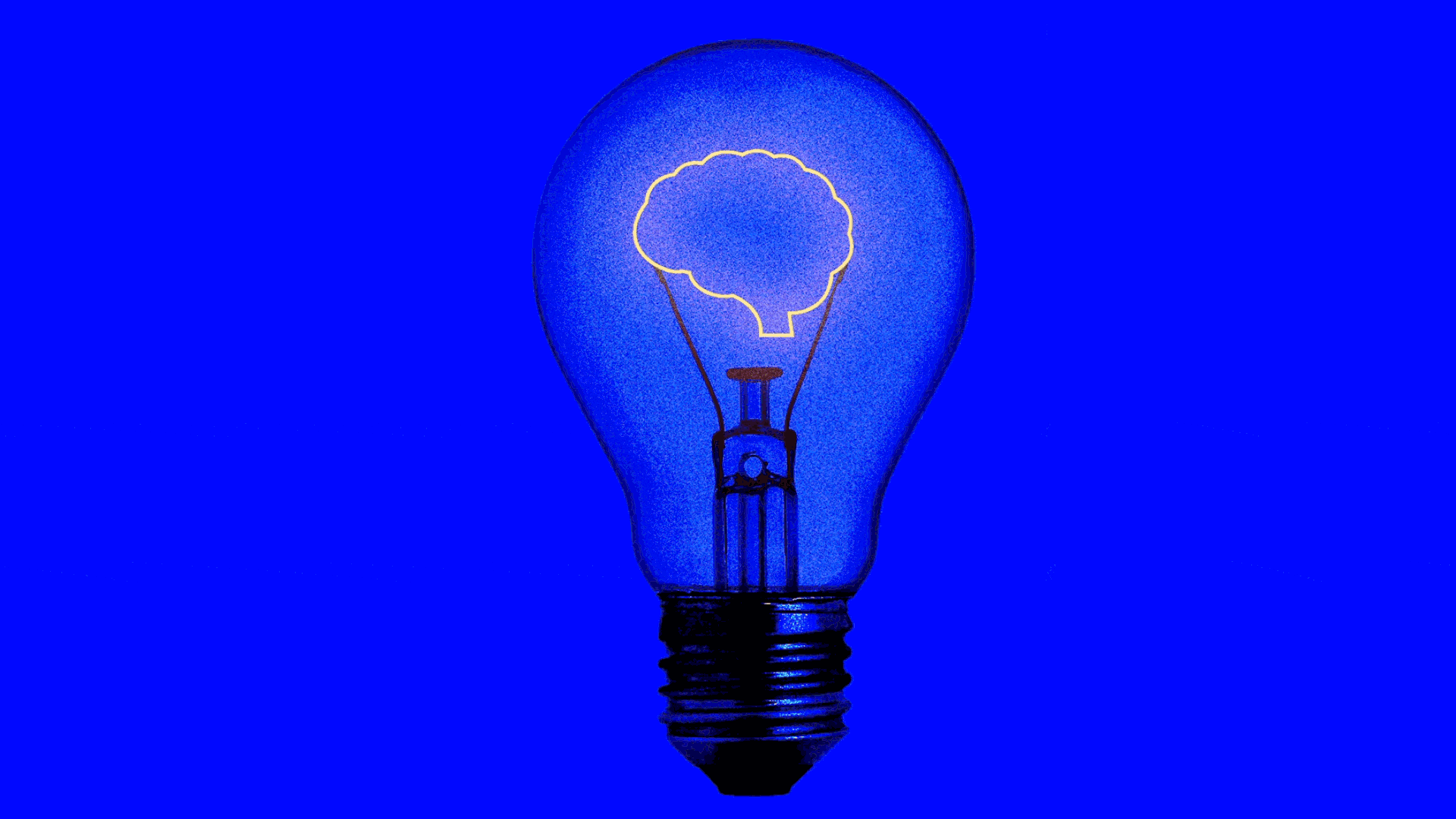 A lightbulb with a brain as its filament