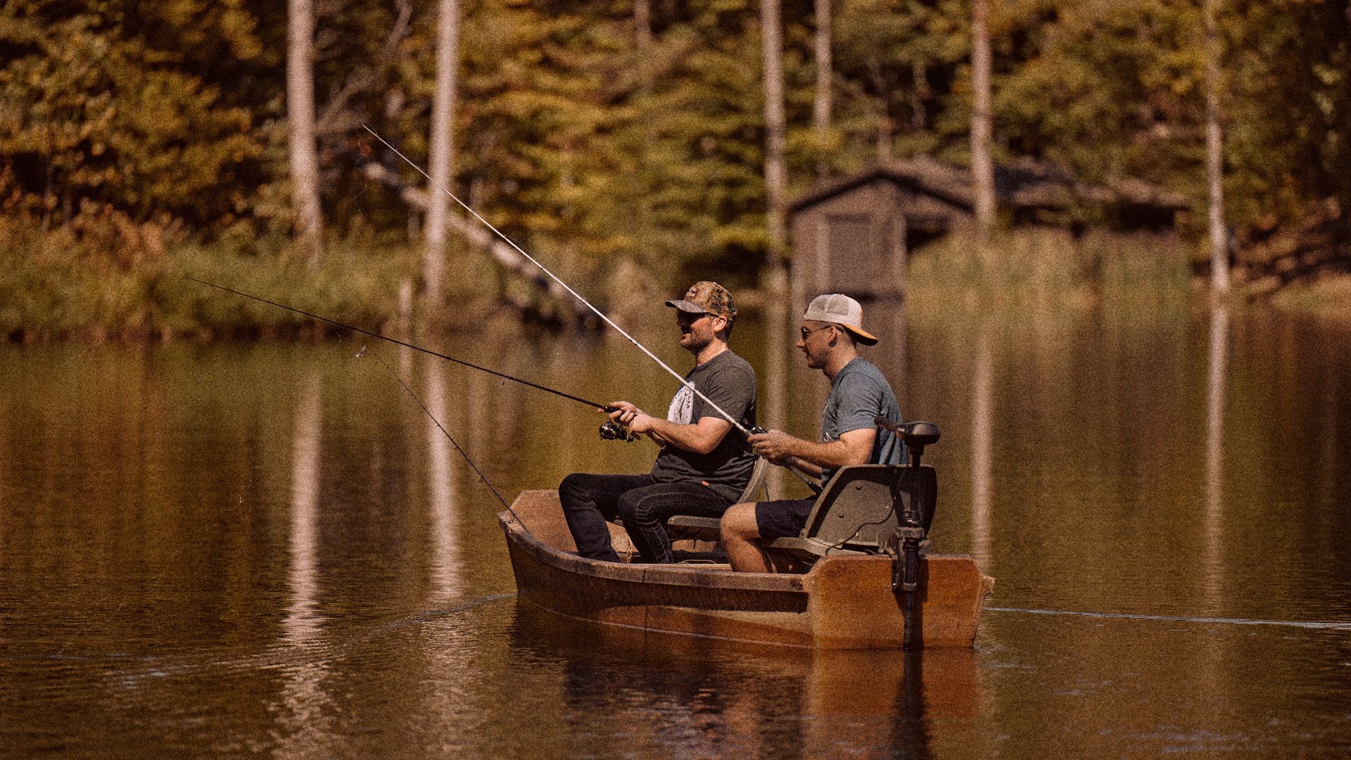 Eric Church and Morgan Wallen fishing together on a boat