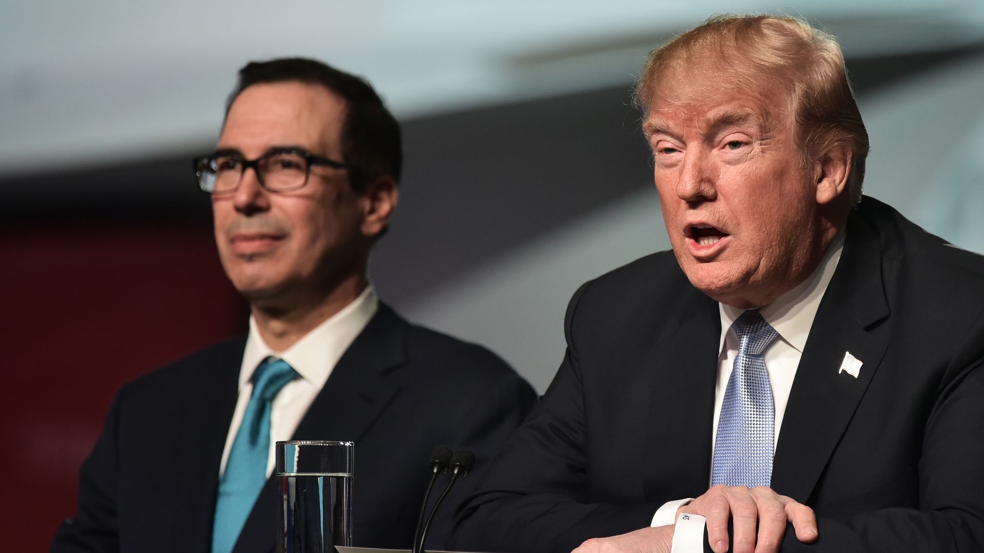 Secretary of the Treasury Steven Mnuchin and President Donald Trump