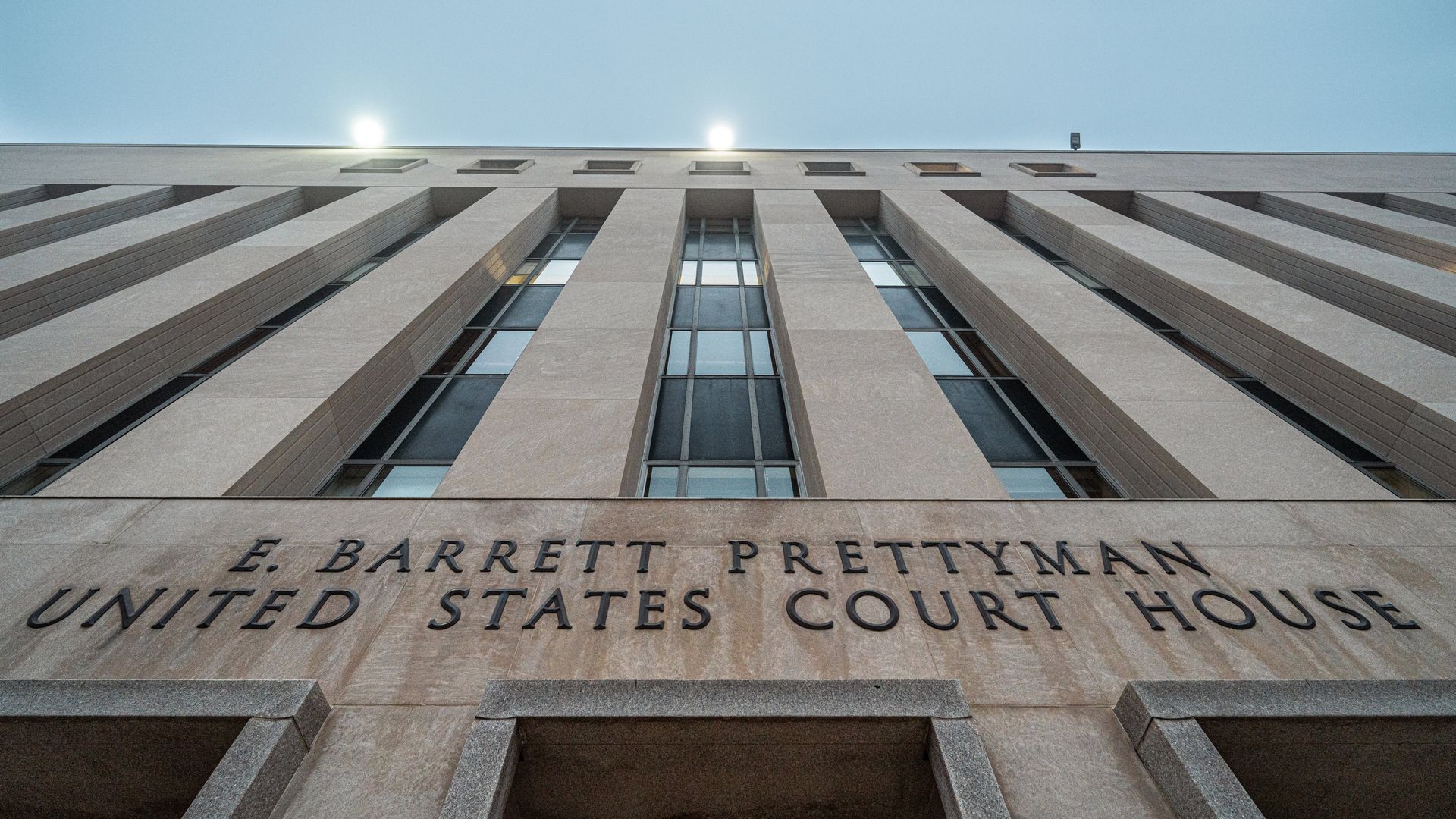 A photograph of the E Barrett Prettyman United States Court House exterior building
