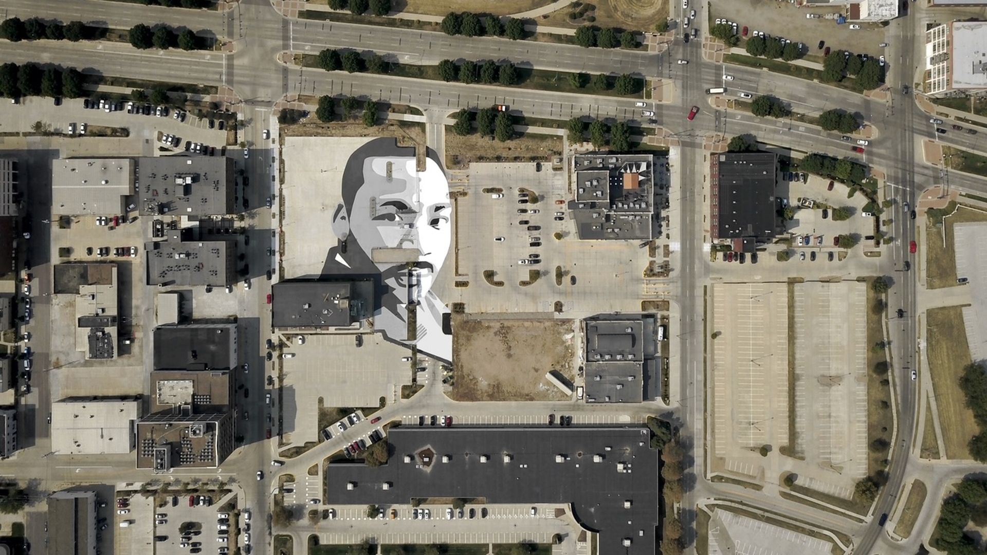 A mural of Martin Luther King, Jr. in Des Moines.