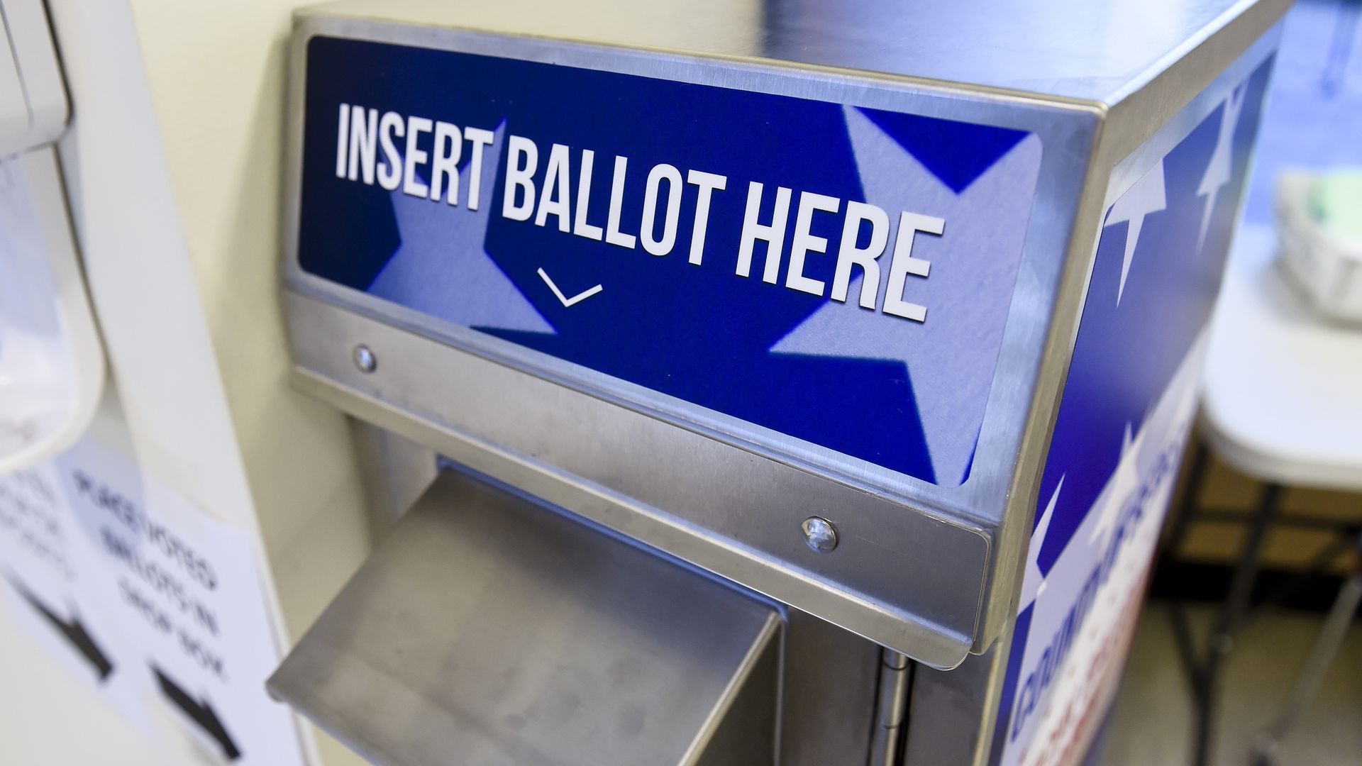 The Ballot Drop Box in the lobby of the Berks County Services Building in Reading, PA