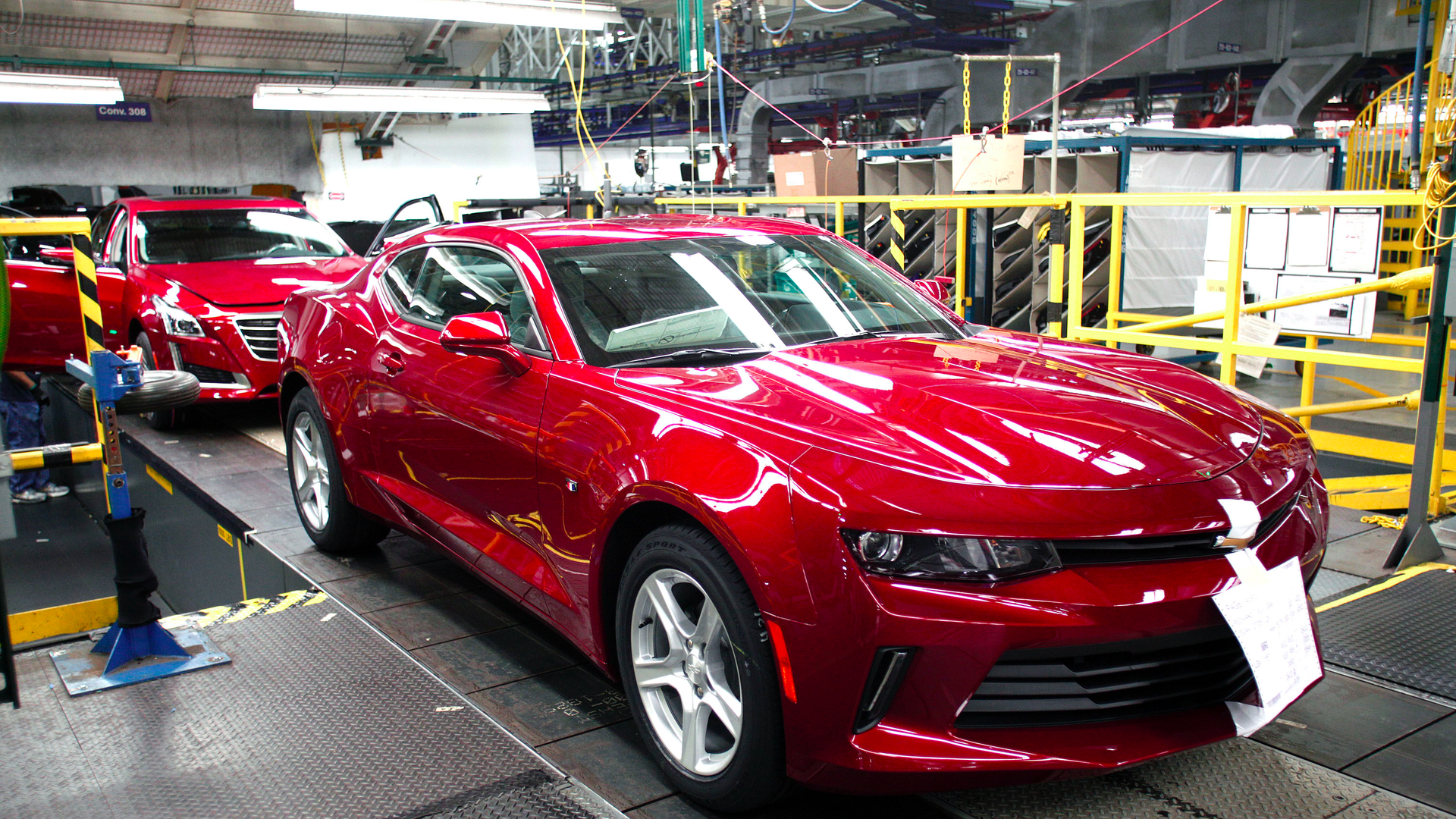 GM car on the assembly line.