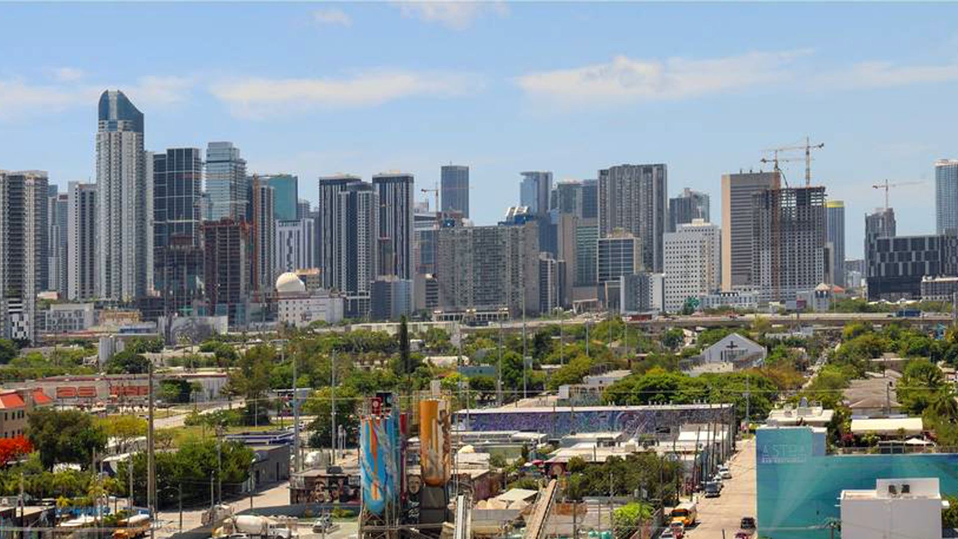 Aerial view of Wynwood. 