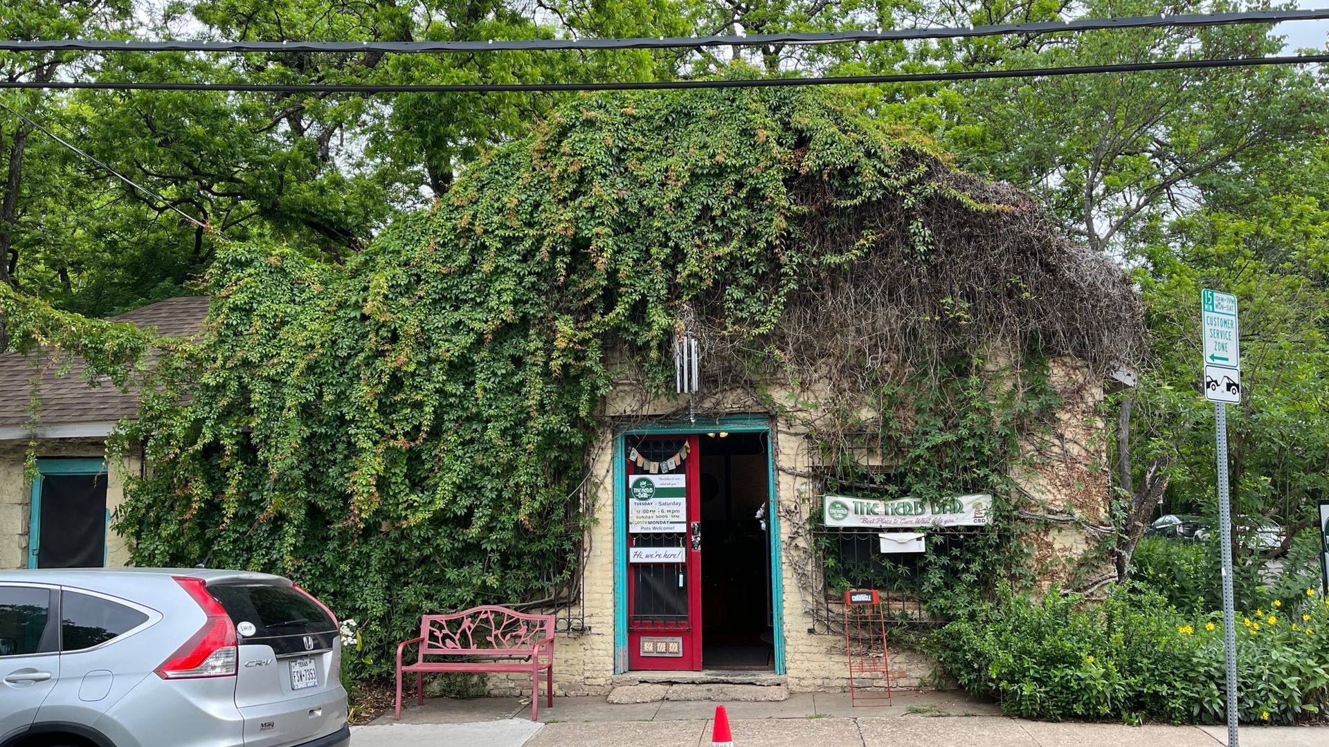 The exterior of the Herb Bar.