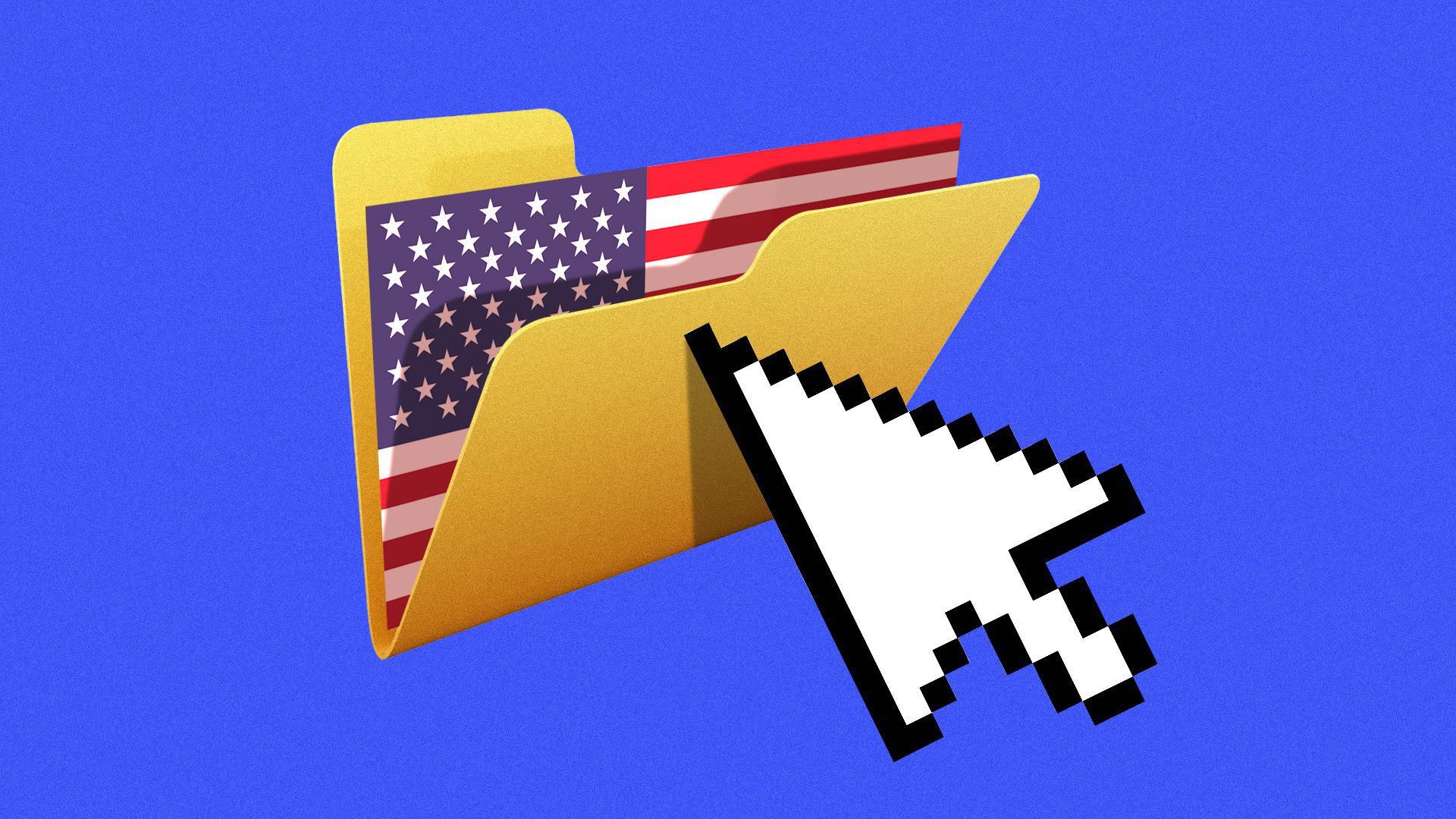 Illustration of American computer file being accessed