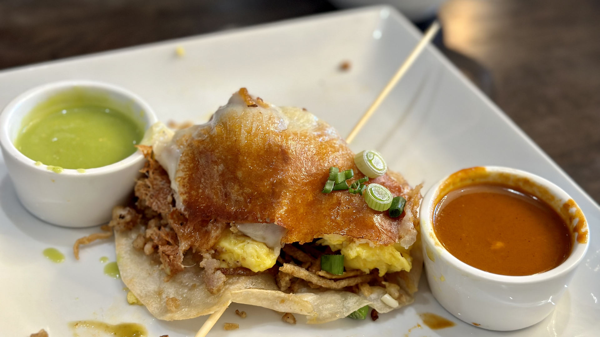 Breakfast tacos at One Fold. Photo: John Frank/Axios