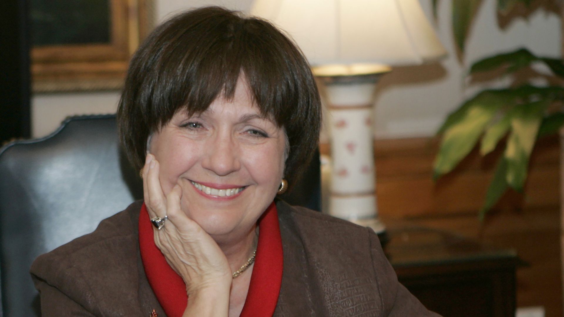 In this Dec. 18, 2007, file photo, Louisiana Gov. Kathleen Blanco conducts an interview in her office Baton Rouge, La.