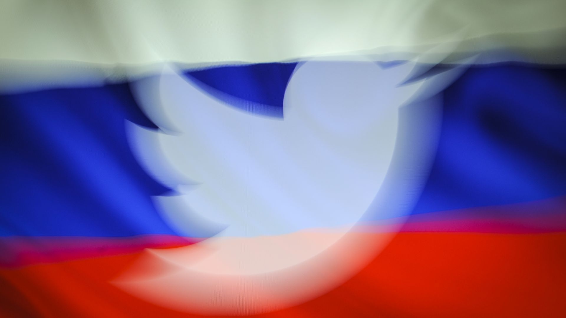 Twitter logo in Russia flag