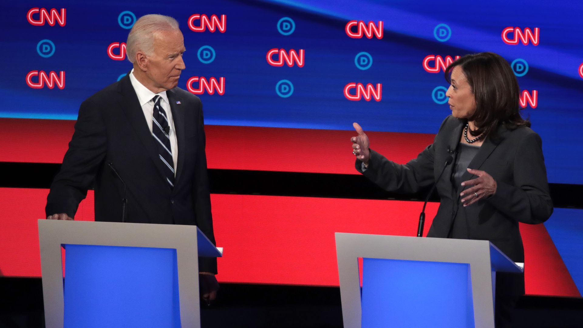 Former Vice President Joe Biden and Sen. Kamala Harris. Photo: Scott Olson/Getty Images