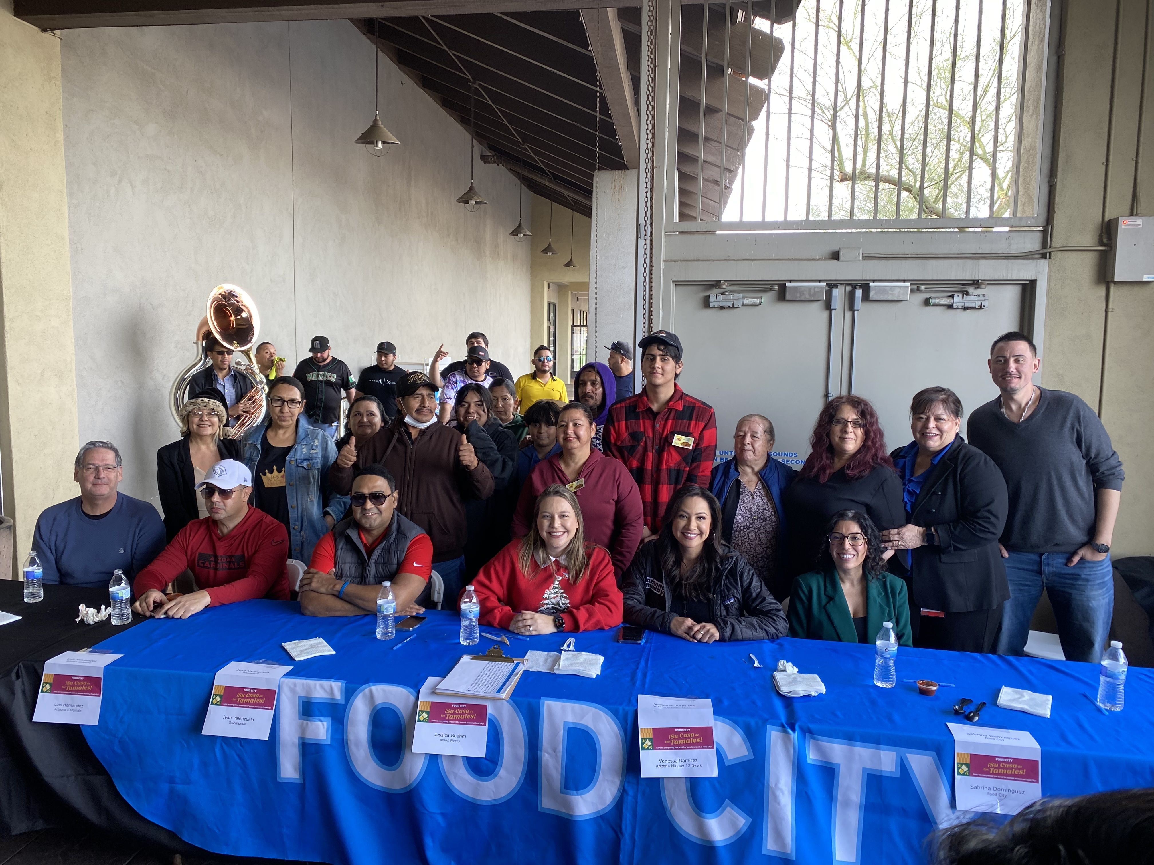 A group of people smiling. 