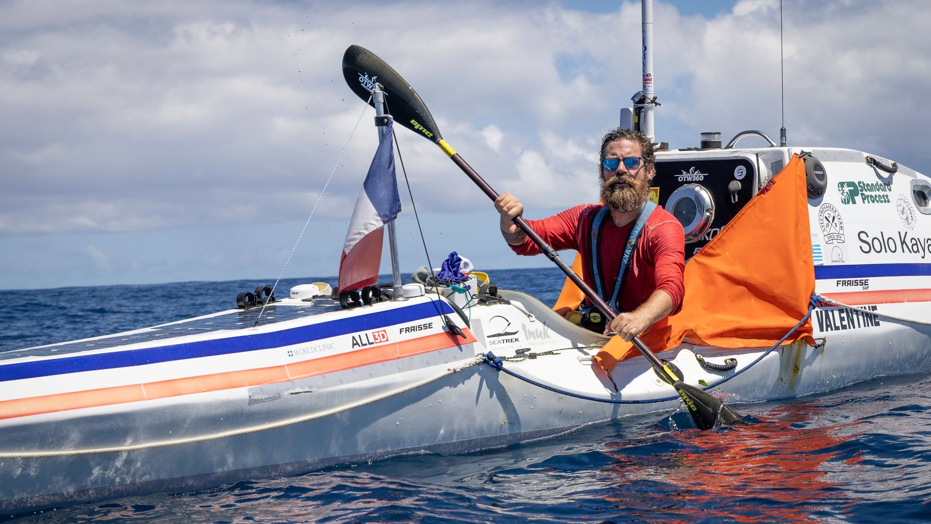 Cyril Derreumaux in his kayak